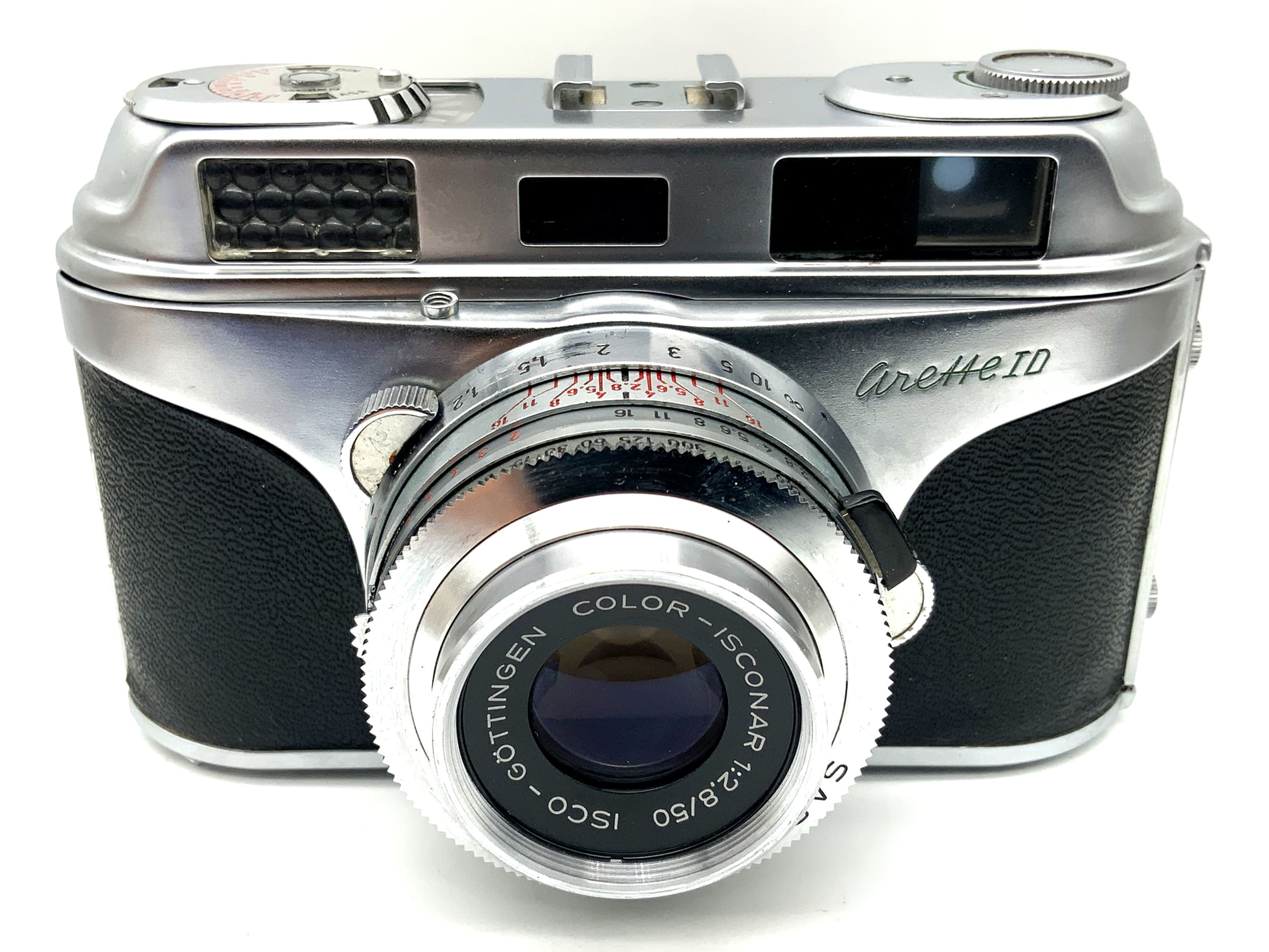 AkA Arette ID viewfinder camera with Color-Isconar 1:2.8/50 Prontor-SVS