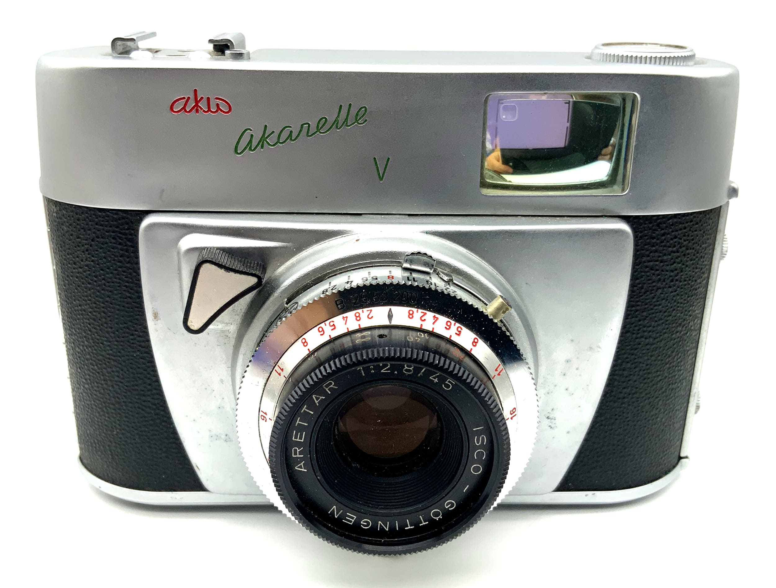 AKW akarette V viewfinder camera with Arettar 1:2.8/45 Vario analog camera