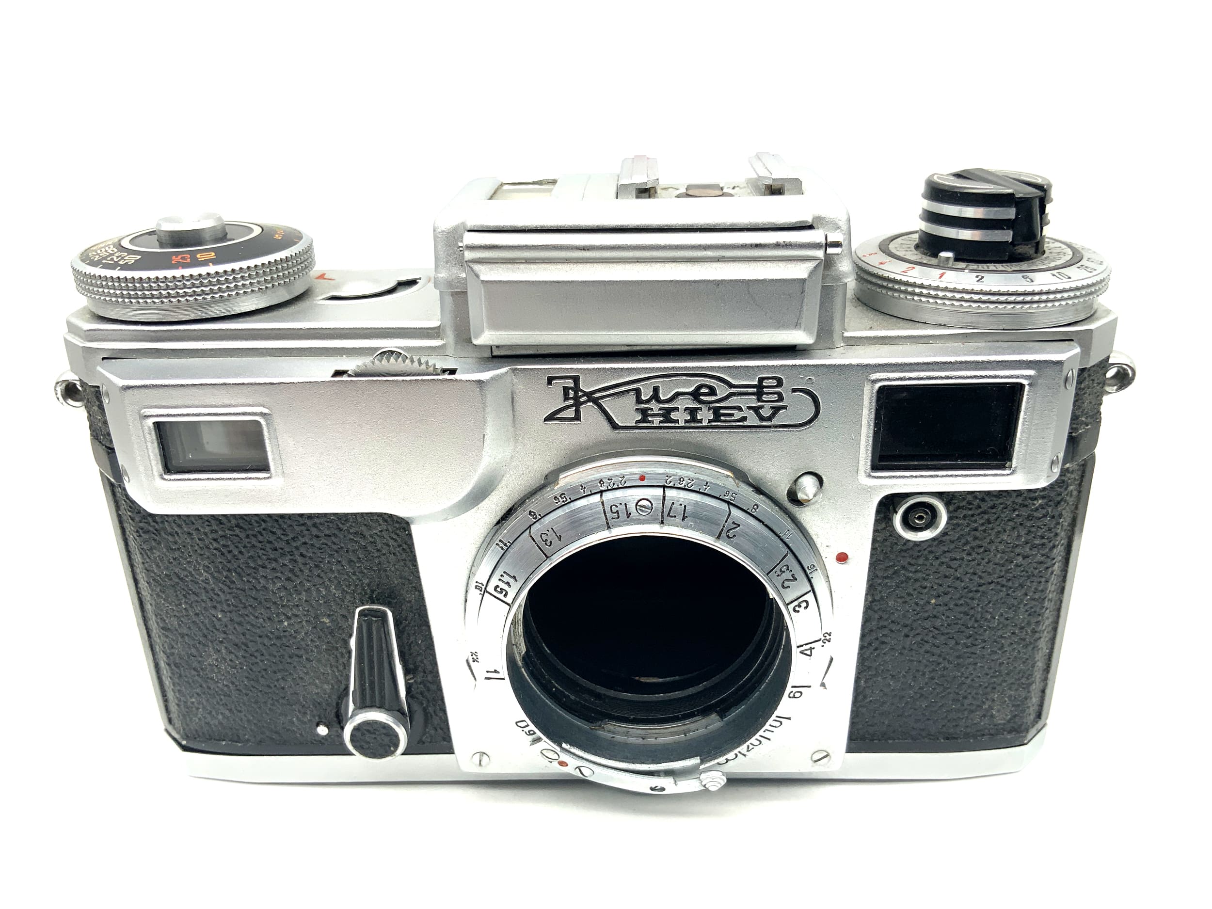 Arsenal Kiev 4 rangefinder camera with Contax RF compact camera, analog camera