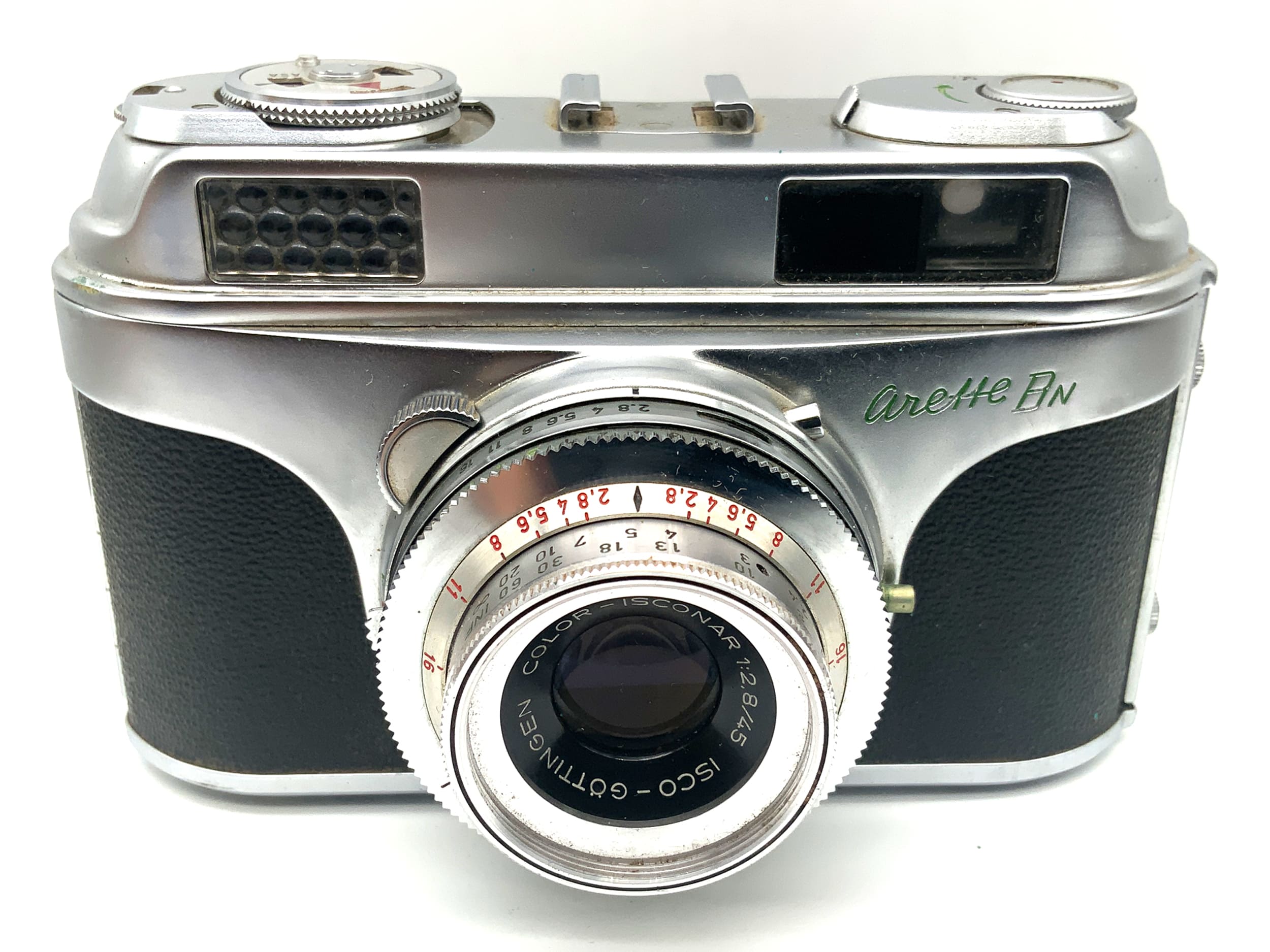 AkA Arette BN viewfinder camera with Color-Isconar 1:2.8/45 Prontor-SVS analog camera