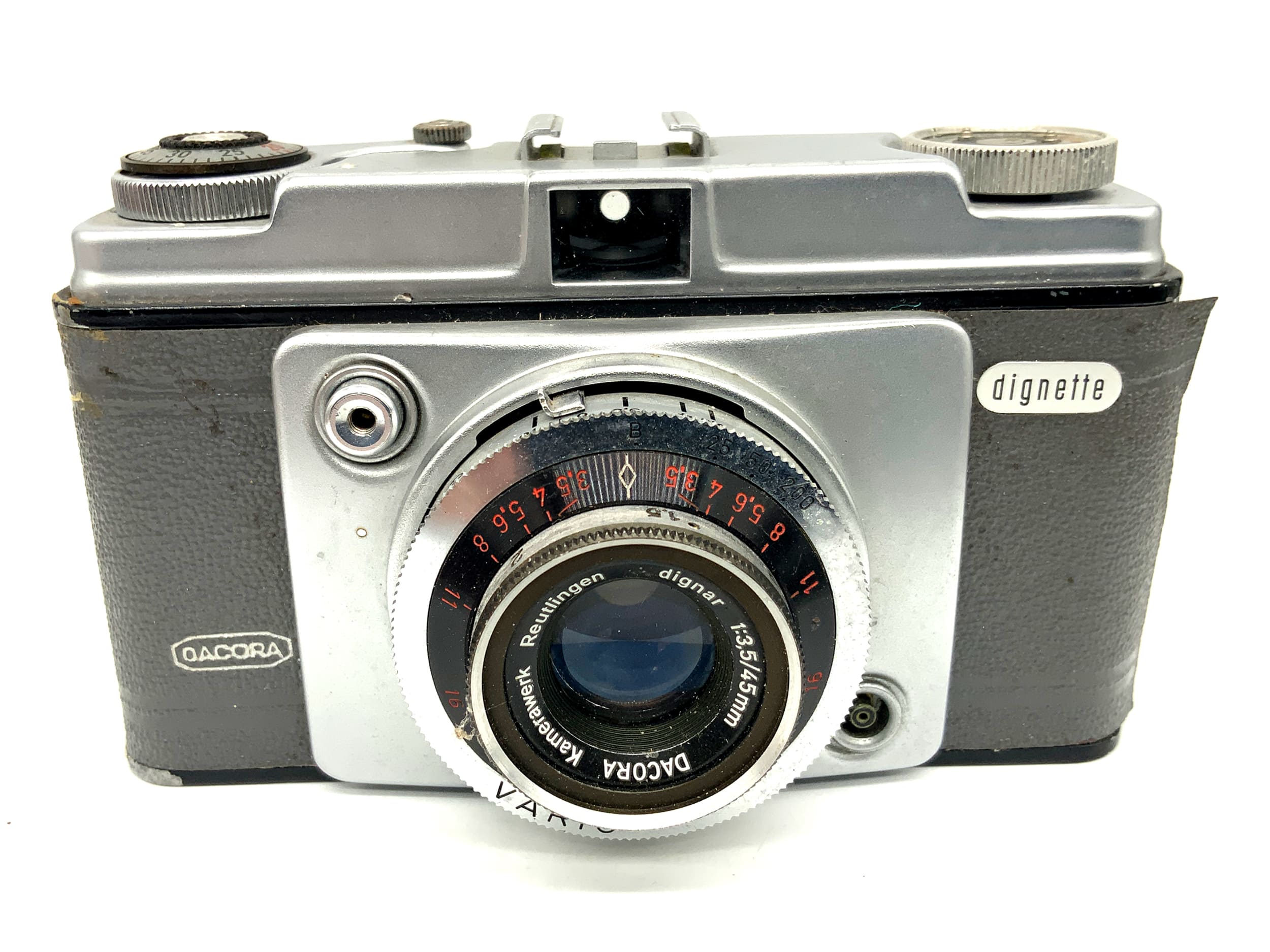 Dacora Dignette Sucherkamera mit dignar 1:3.5/45mm Vario Analogkamera