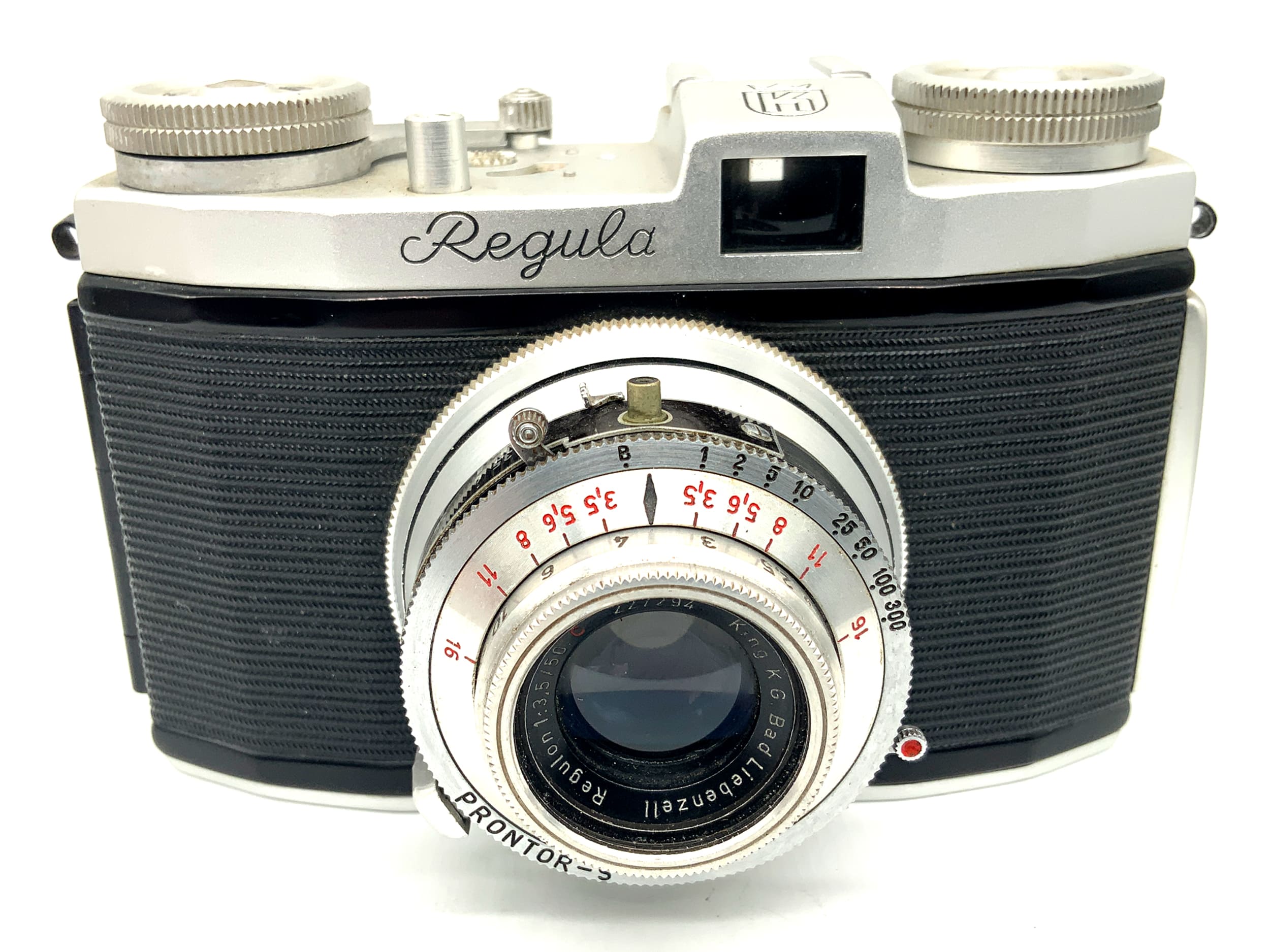 King KG Regula II Sucherkamera mit Regulon 1:4.5/50 red C Prontor-S Analogkamera