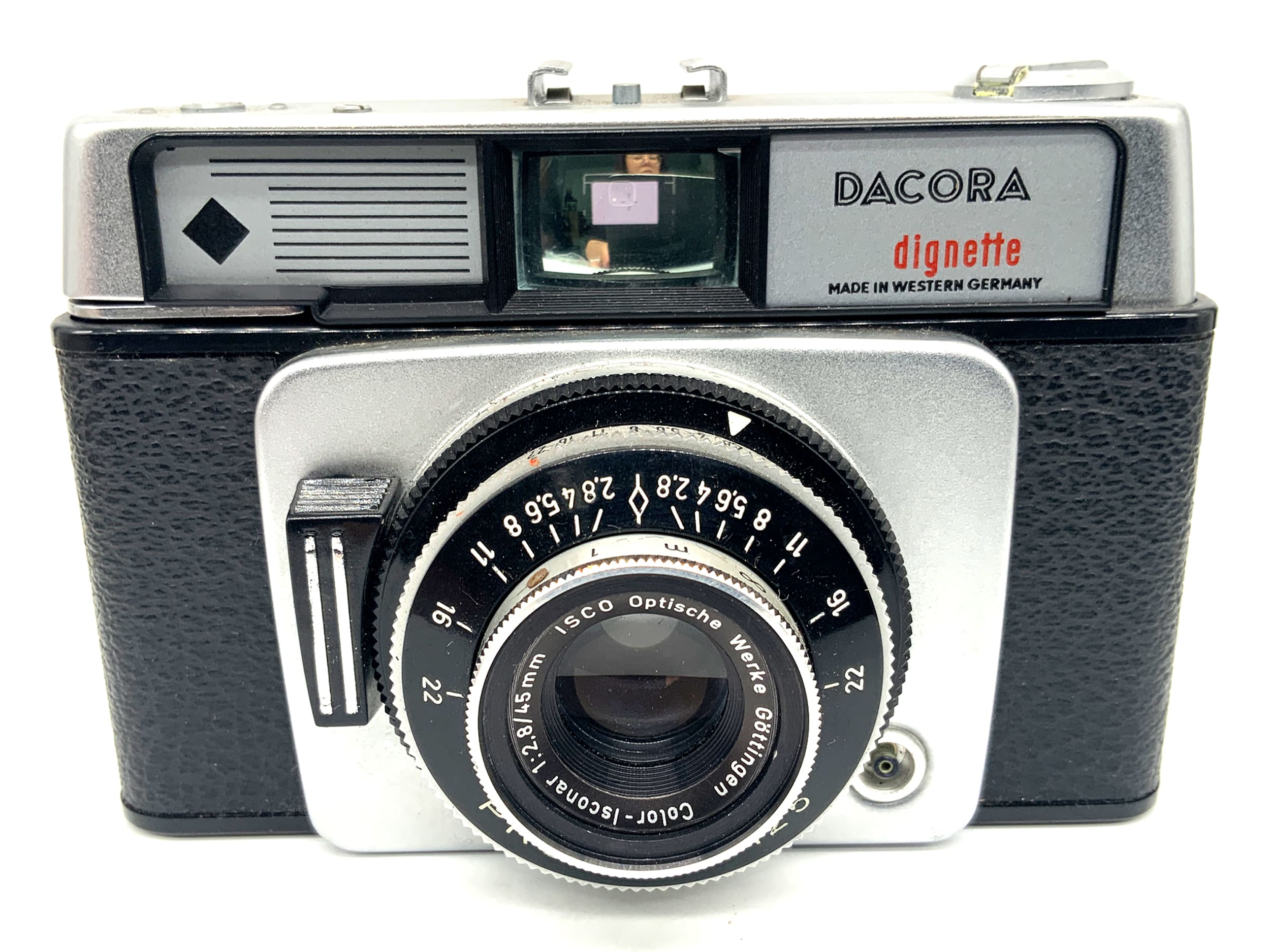 Dacora Dignette Sucherkamera mit Color-Isconar45mm 1:2.8 Prontor 125