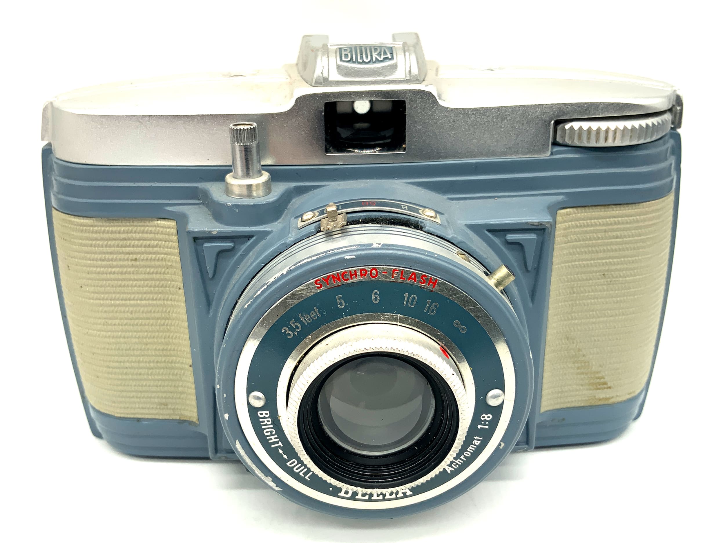 Bilora Bella Sucherkamera mit Achromat 1:8 Synchro-Flash Analogkamera
