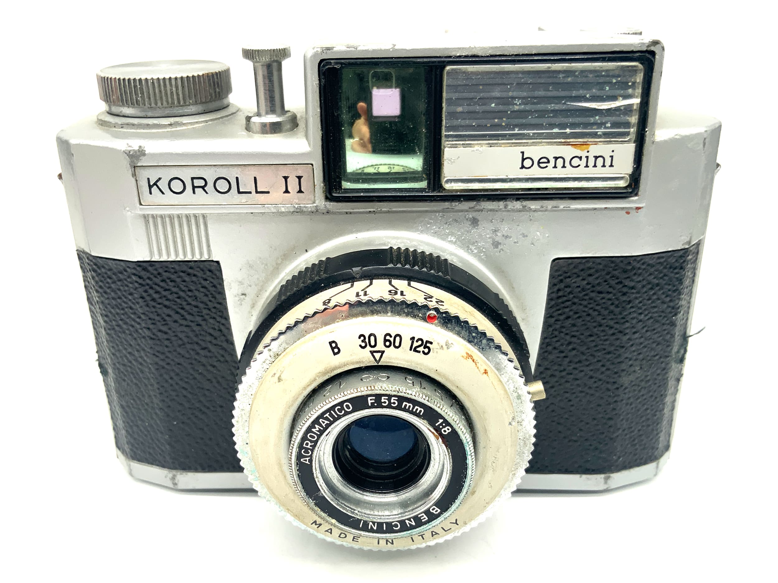 Bencini Koroll II Sucherkamera mit Acromatico 55mm 1:8 Analogkamera