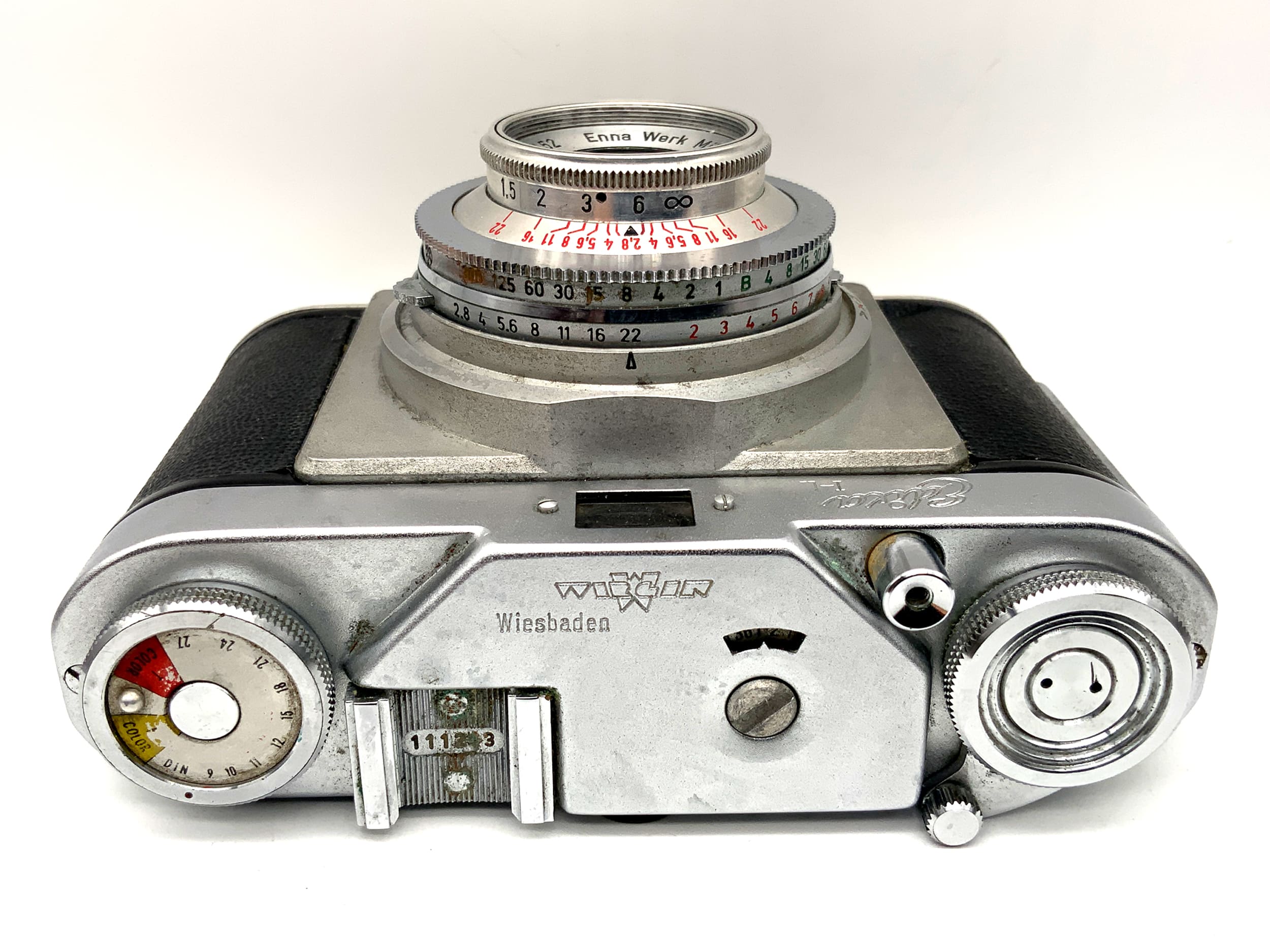 Wirgin Edixa IL viewfinder camera with Ennit 1:2.8/45 red C Prontor-SVS