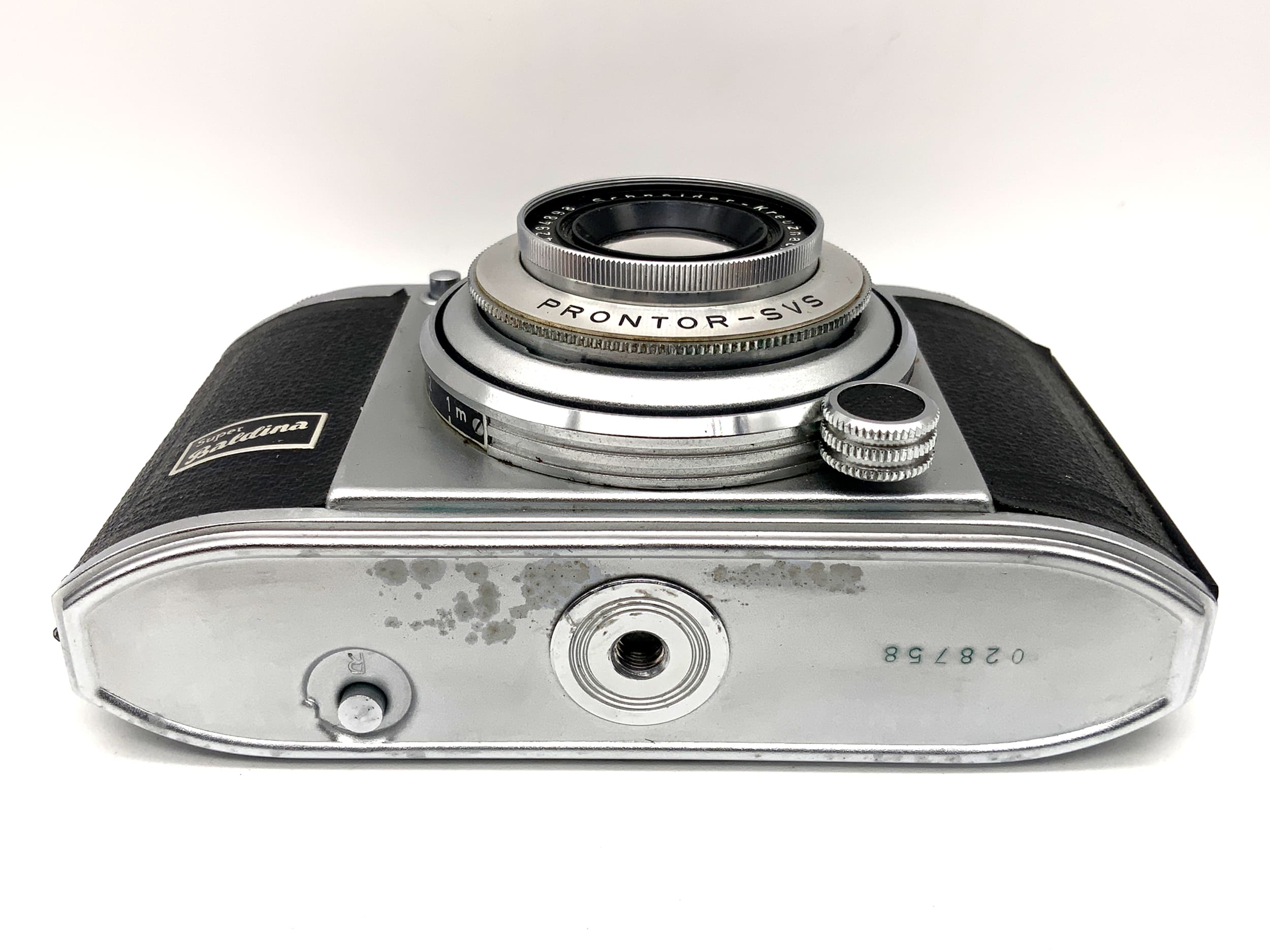 Balda Super Baldina viewfinder camera with Xenar 1:2.8/50 Prontor-SVS lens with spring tube