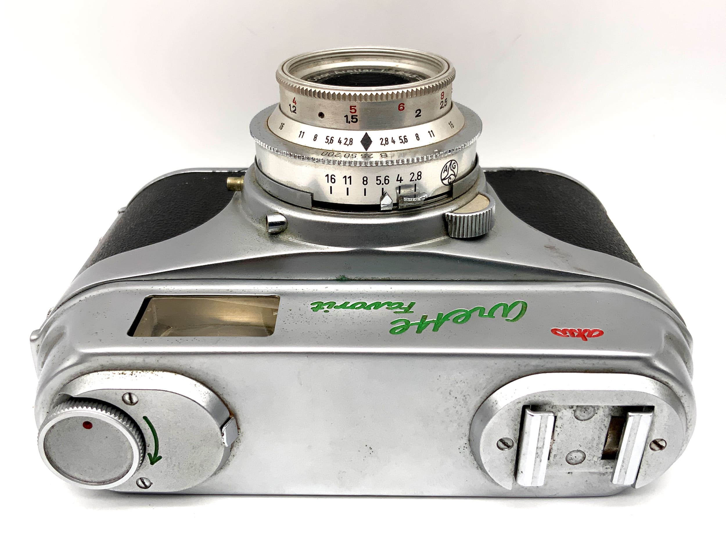 AKW Arette Favorit viewfinder camera with Color-Arettar 1:2.8/45 Vario analog camera