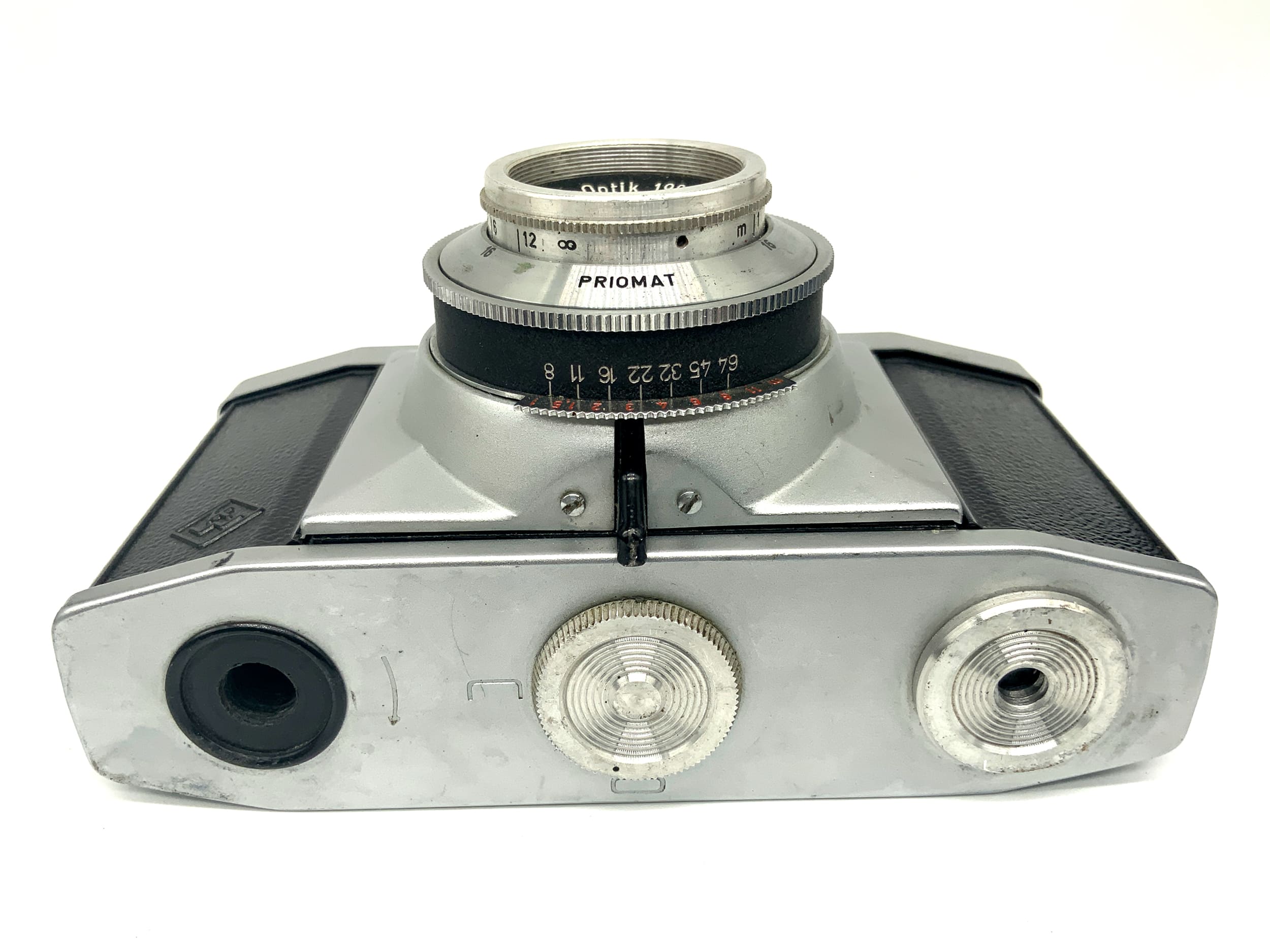 Pentacon Pentona Sucherkamera mit Trioplan 45mm 1:3.5 red V Priomat Analogkamera