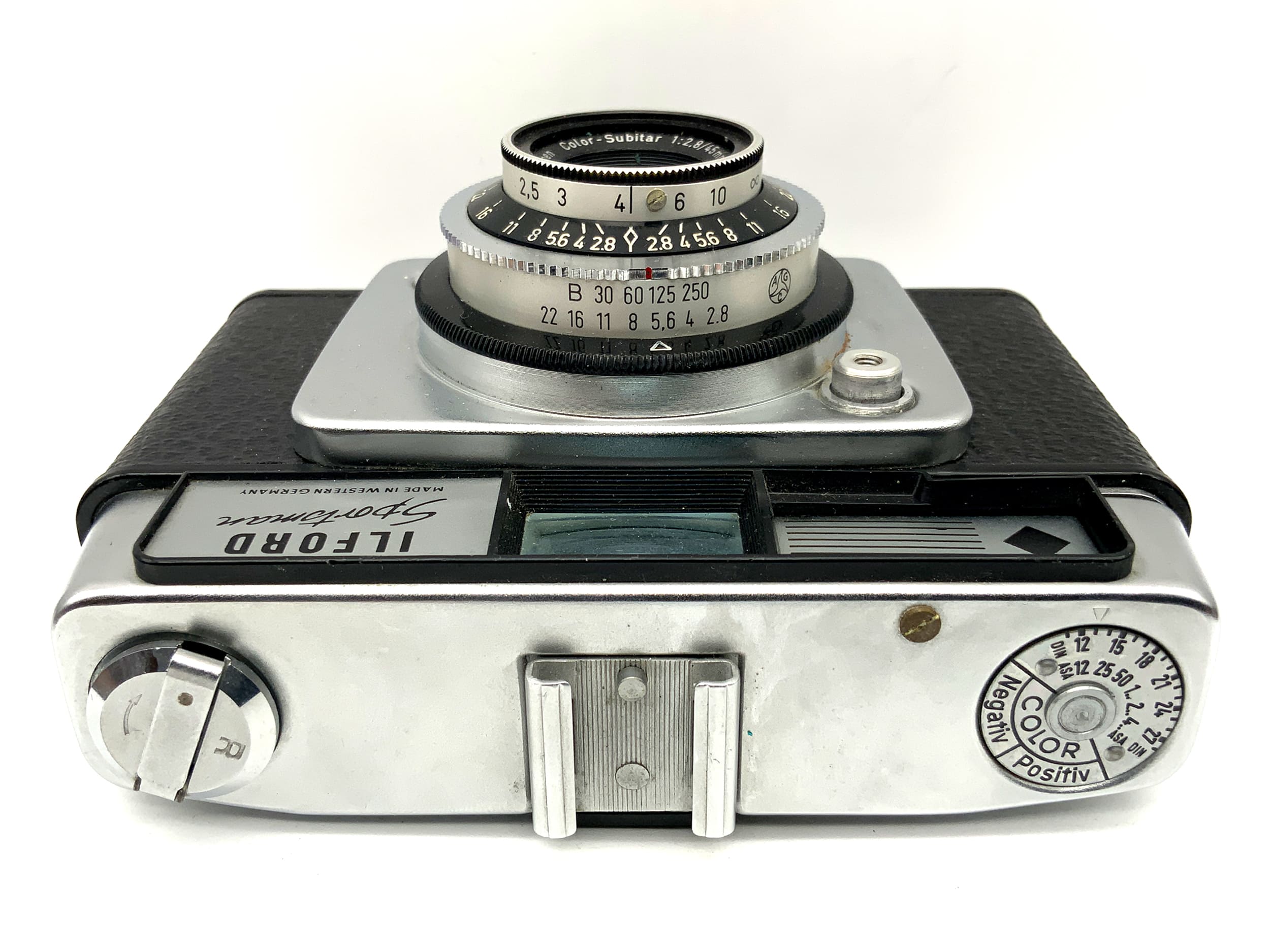 Ilford Sportsman rangefinder camera with Color-Subitar 1:2.8/45mm Prontor 250