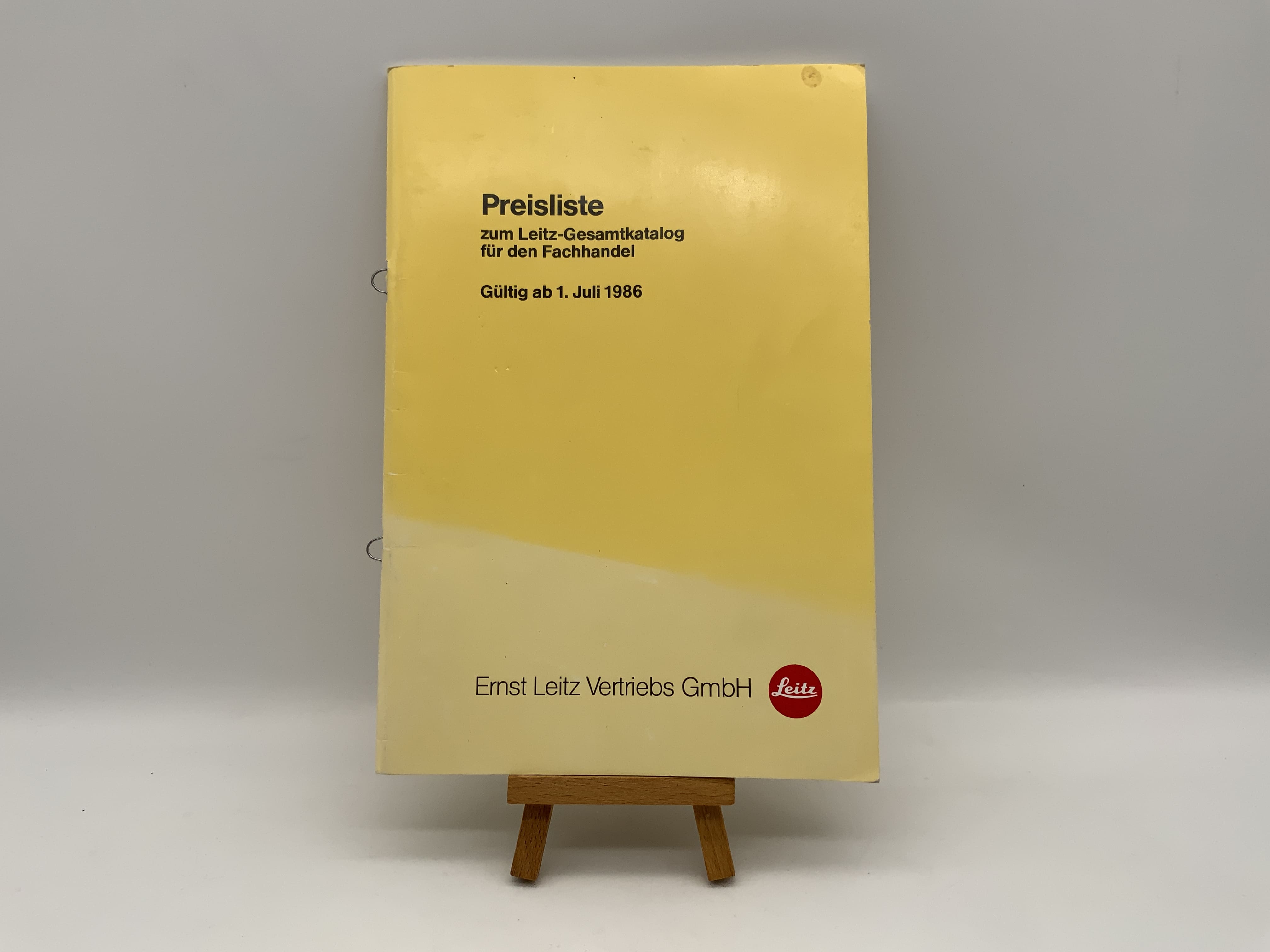 Leitz price list from July 1, 1986 (German catalog)