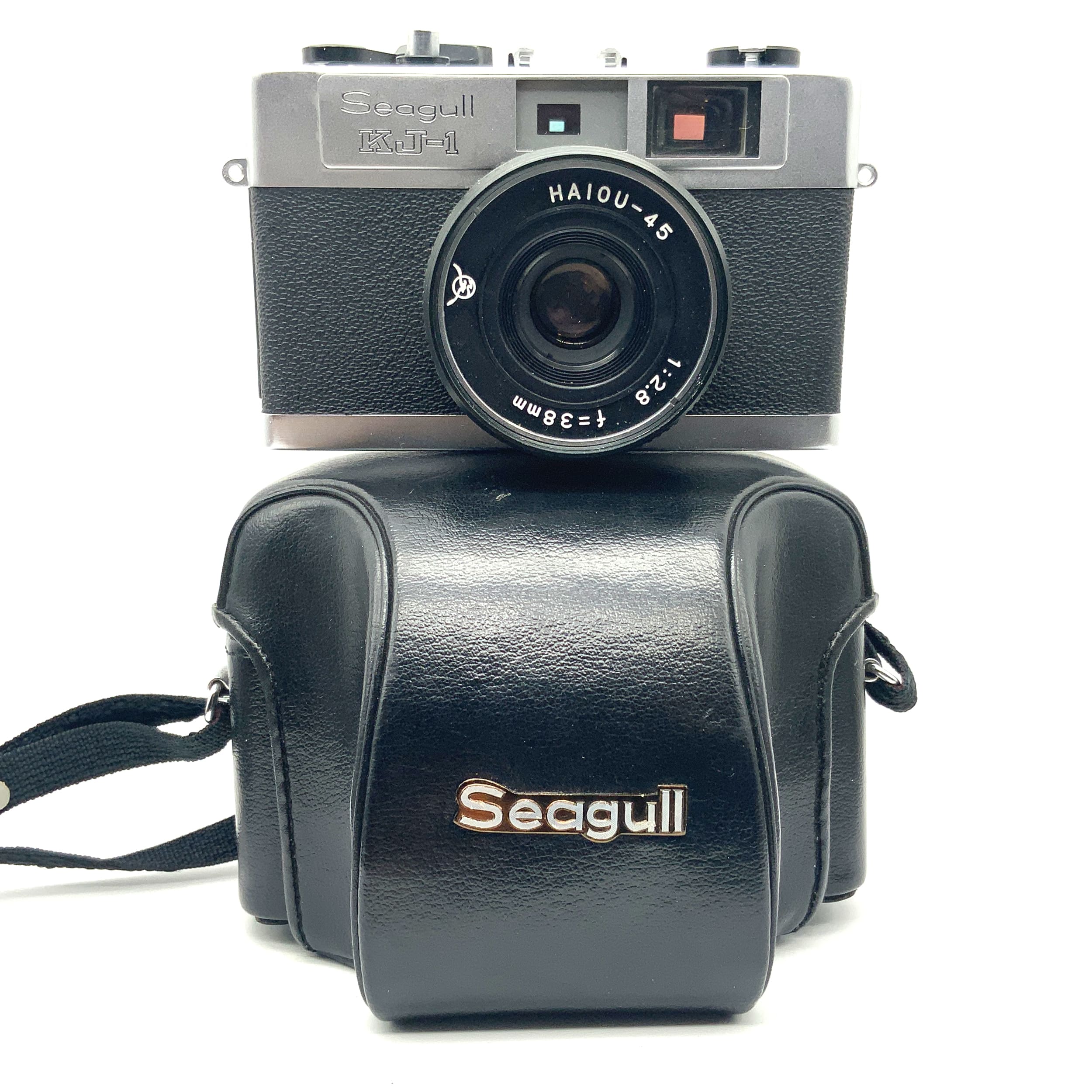 Seagull KJ-1 rangefinder camera with Haiou-45 1:2.8/38mm lens and case (analog camera)