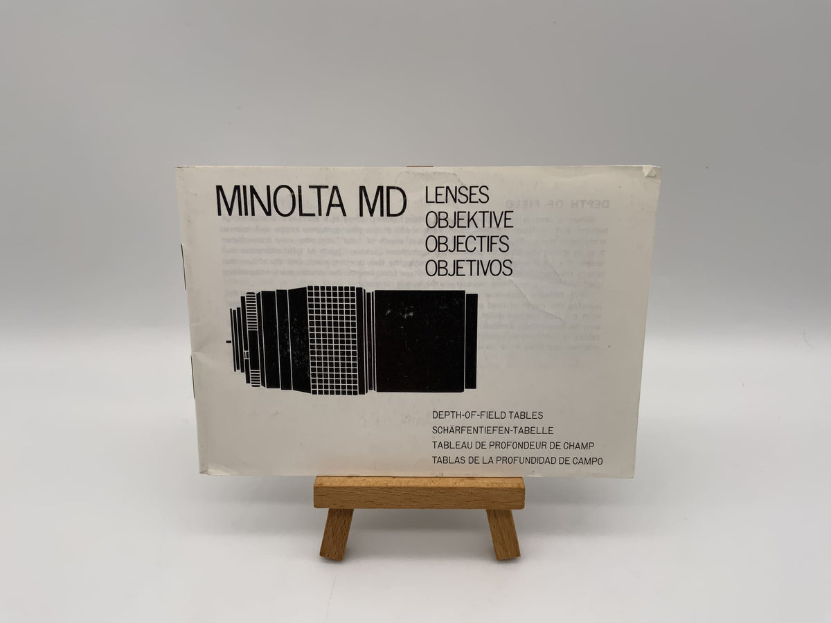 Minolta MD Lenses Depth of Field Table User Manual (German)