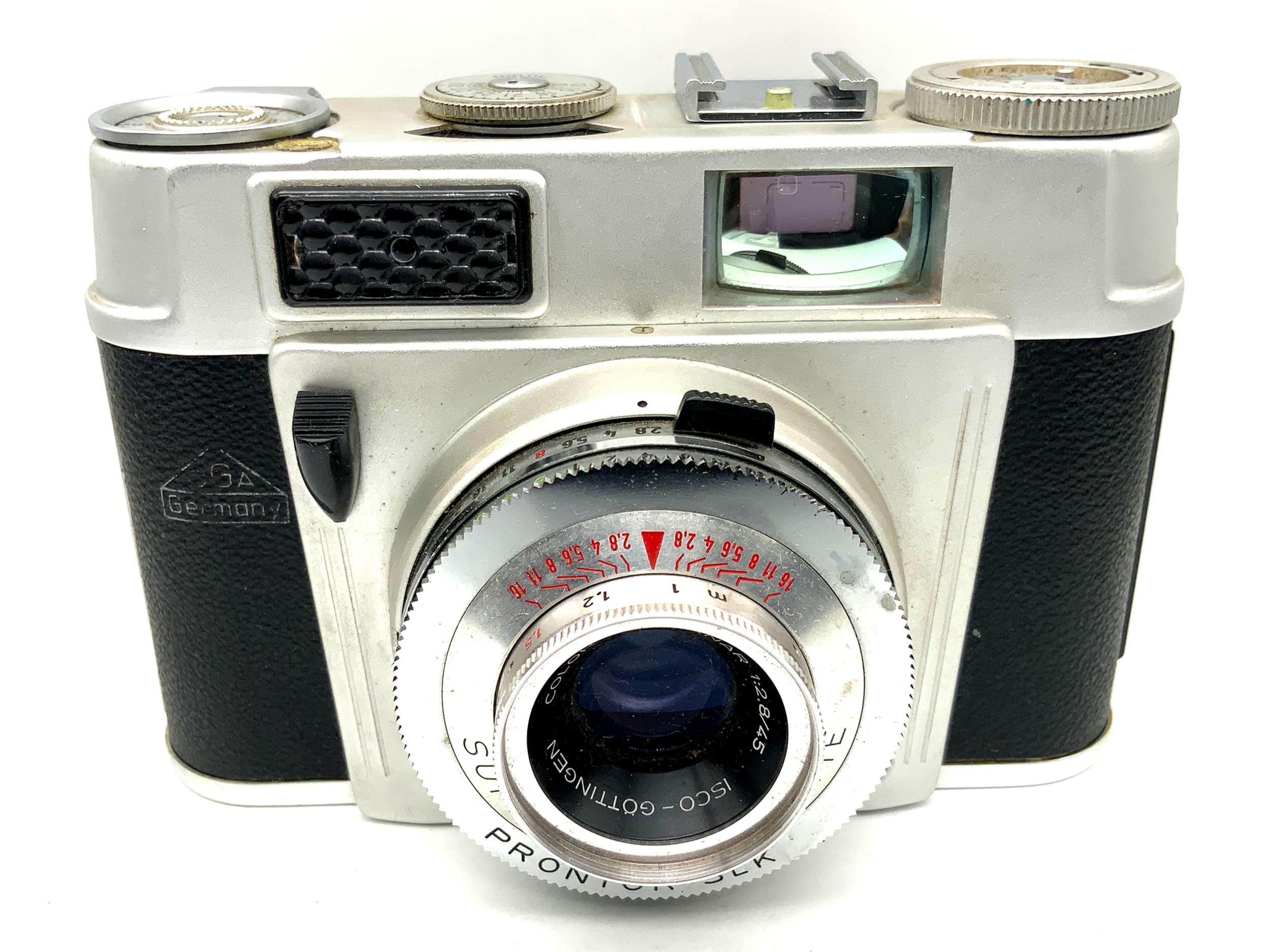 Franka Super Frankarette viewfinder camera with Color-Westanar 1:2.8/45 Prontor-SLK lens