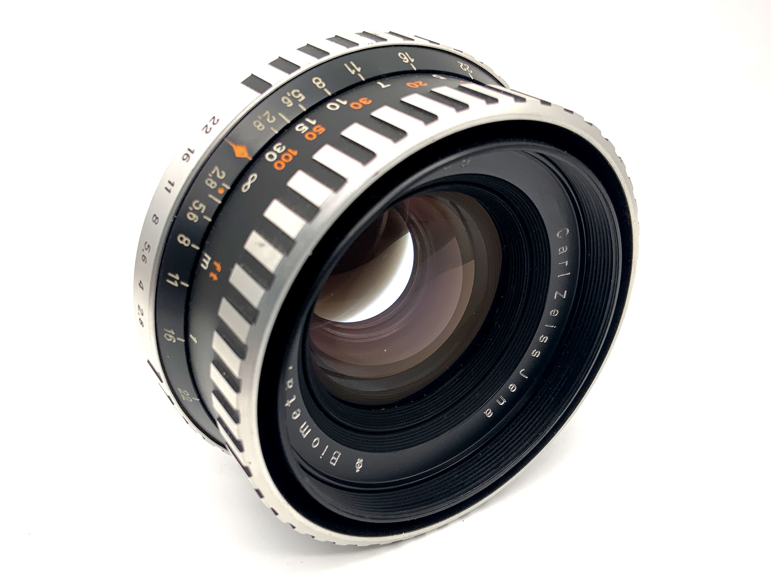 Carl Zeiss Jena Q1 Biometar 80mm 1:2.8 Objektiv Zebra (Pentacon Six)