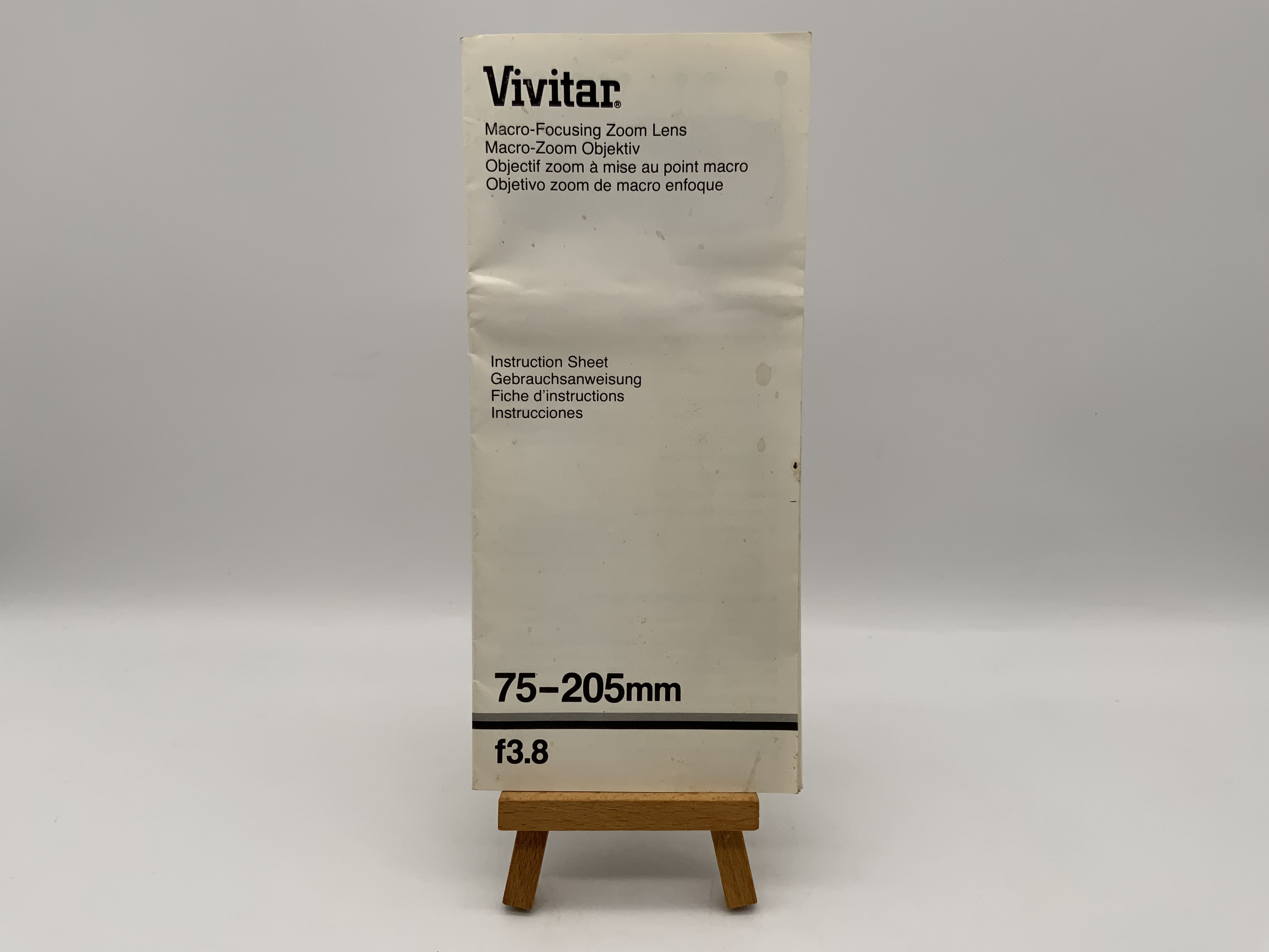 Vivitar 75-205mm 1:3.8 User Manual (German)