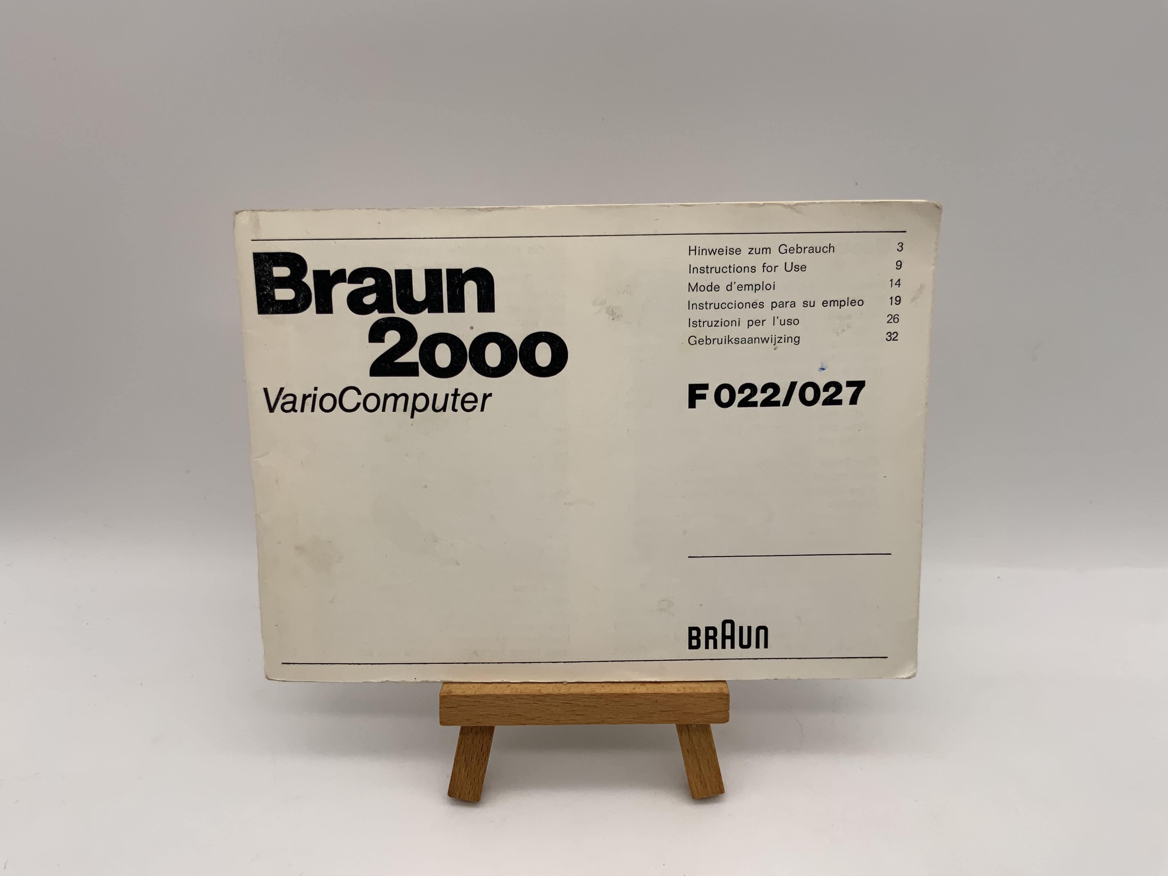 Braun 2000 Vario Computer User Manual Operating Instructions German