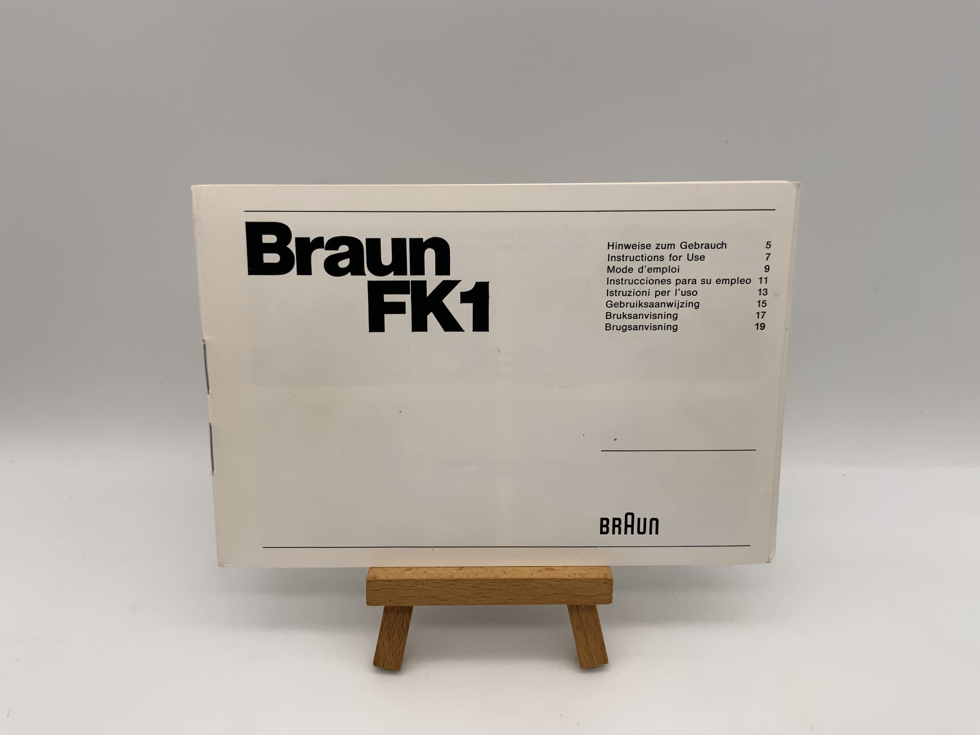 Braun FK 1 User Manual Operating Instructions German