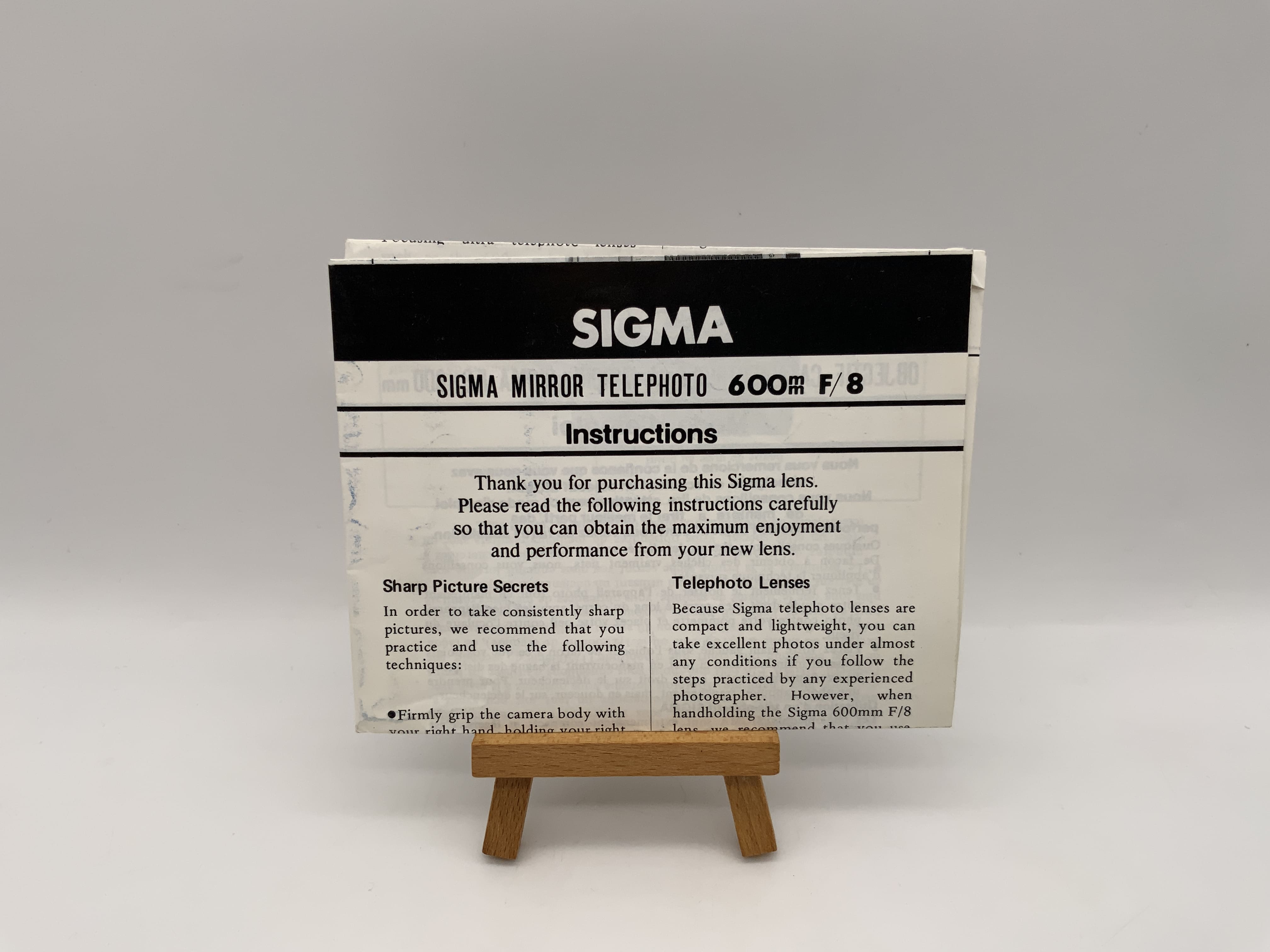 Sigma Mirror Telephoto 600mm F/8 User Manual (German)