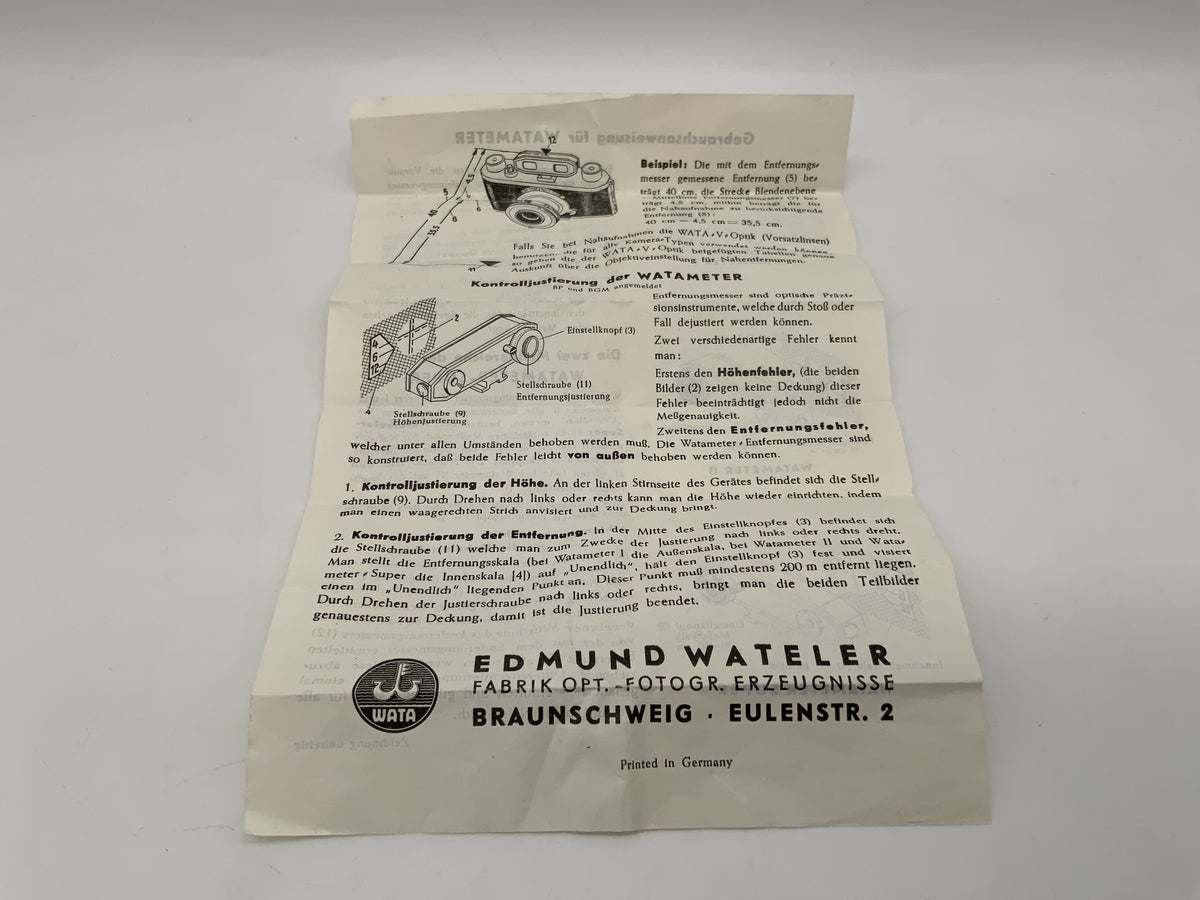 Warta meter user manual (German)