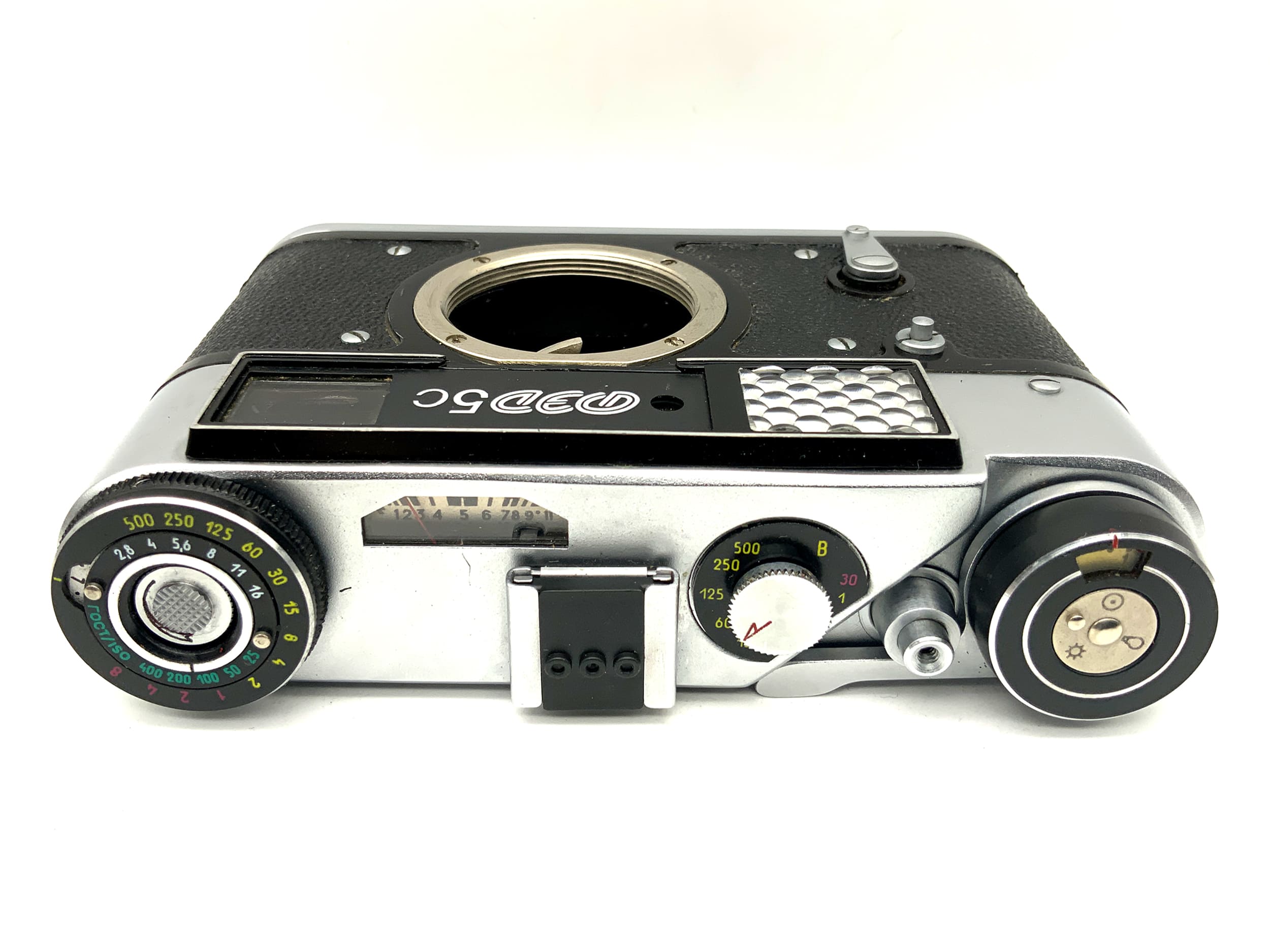 FED 5C viewfinder camera with (M39) compact camera, analog camera! Light meter defective!