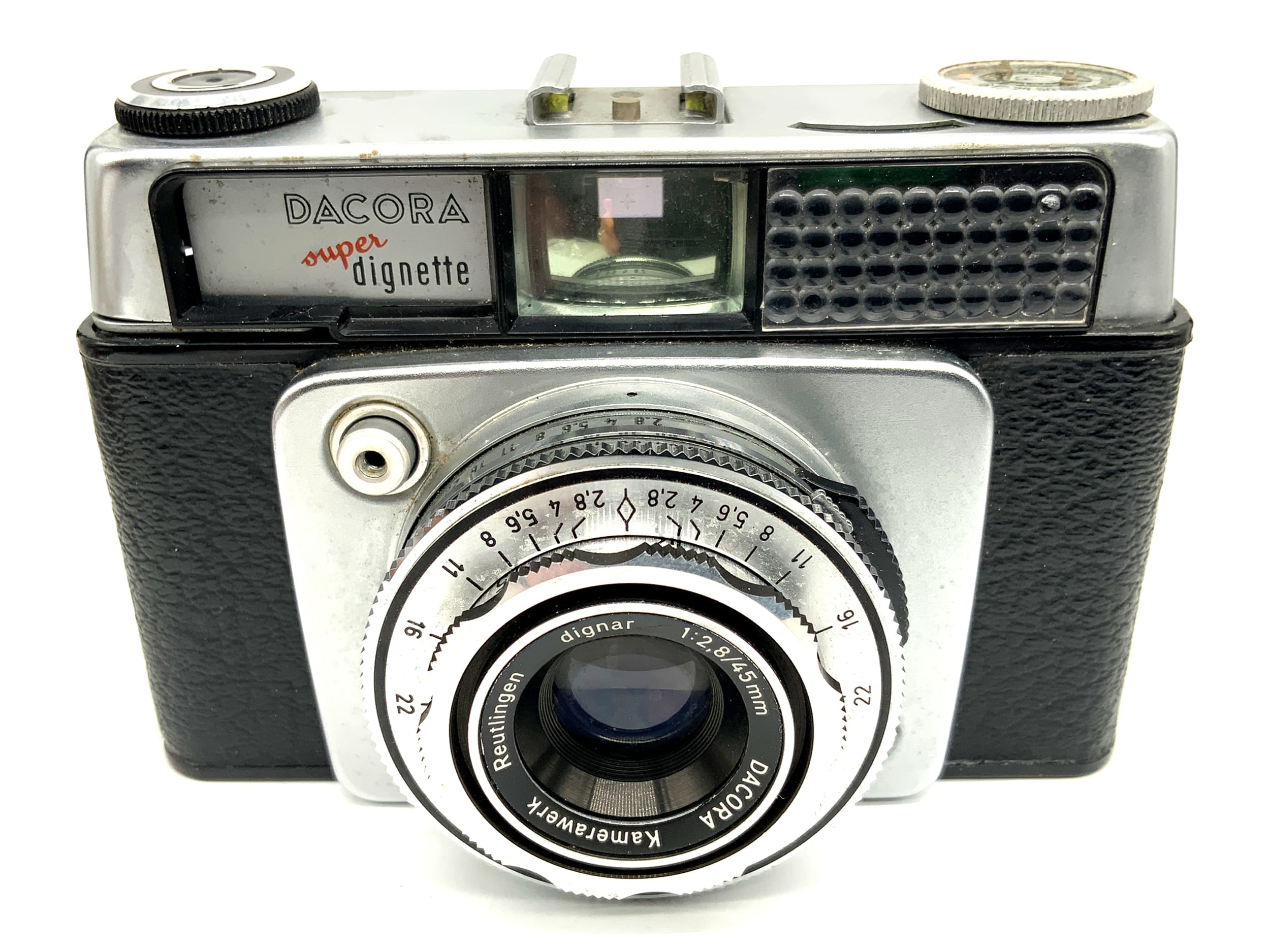 Dacora Super Dignette Sucherkamera mit dignar 1:2.8/45mm Pronto-LK Analogkamera