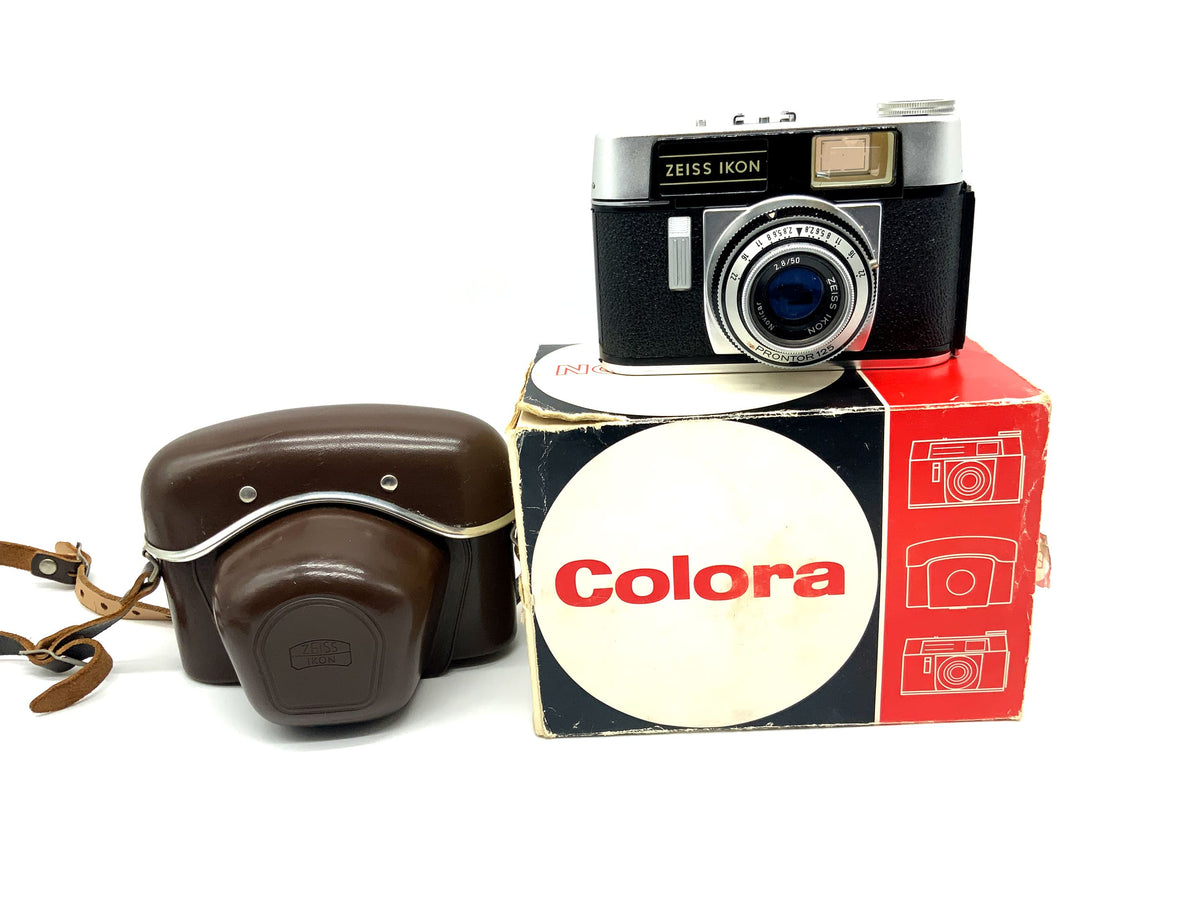 Zeiss Ikon Colora rangefinder camera with Novicar 50mm 1:2.8 lens in original packaging, analog camera