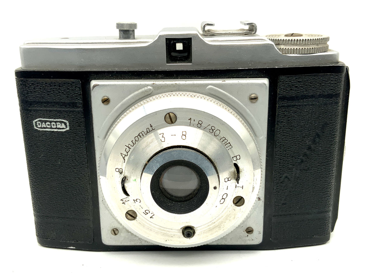 Dacora Digna viewfinder camera with 80mm f/8 achromatic lens, compact camera, analog camera