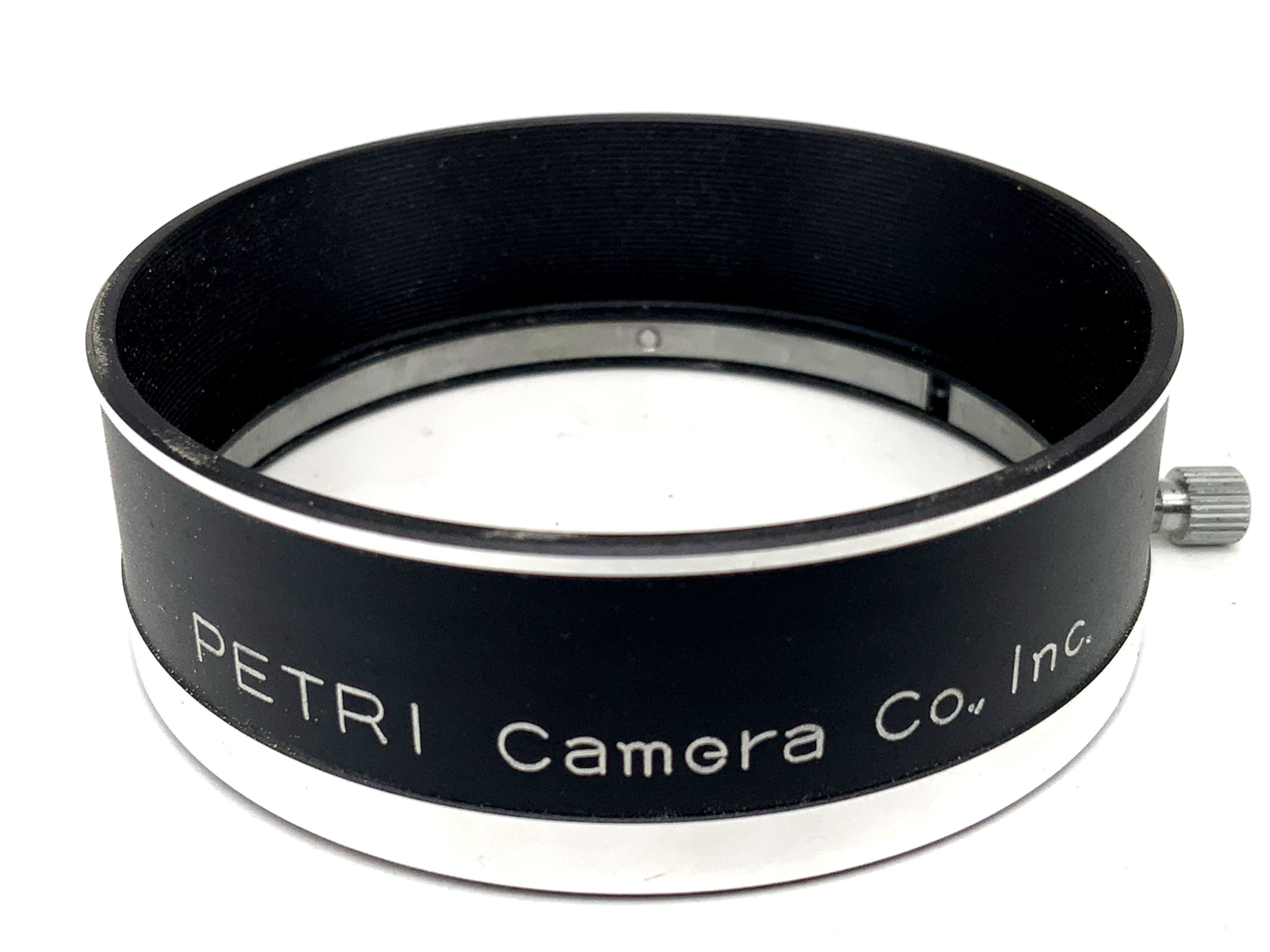 Petri 5.7cm lens hood, 57mm adjustable clamp metal hood, sun visor