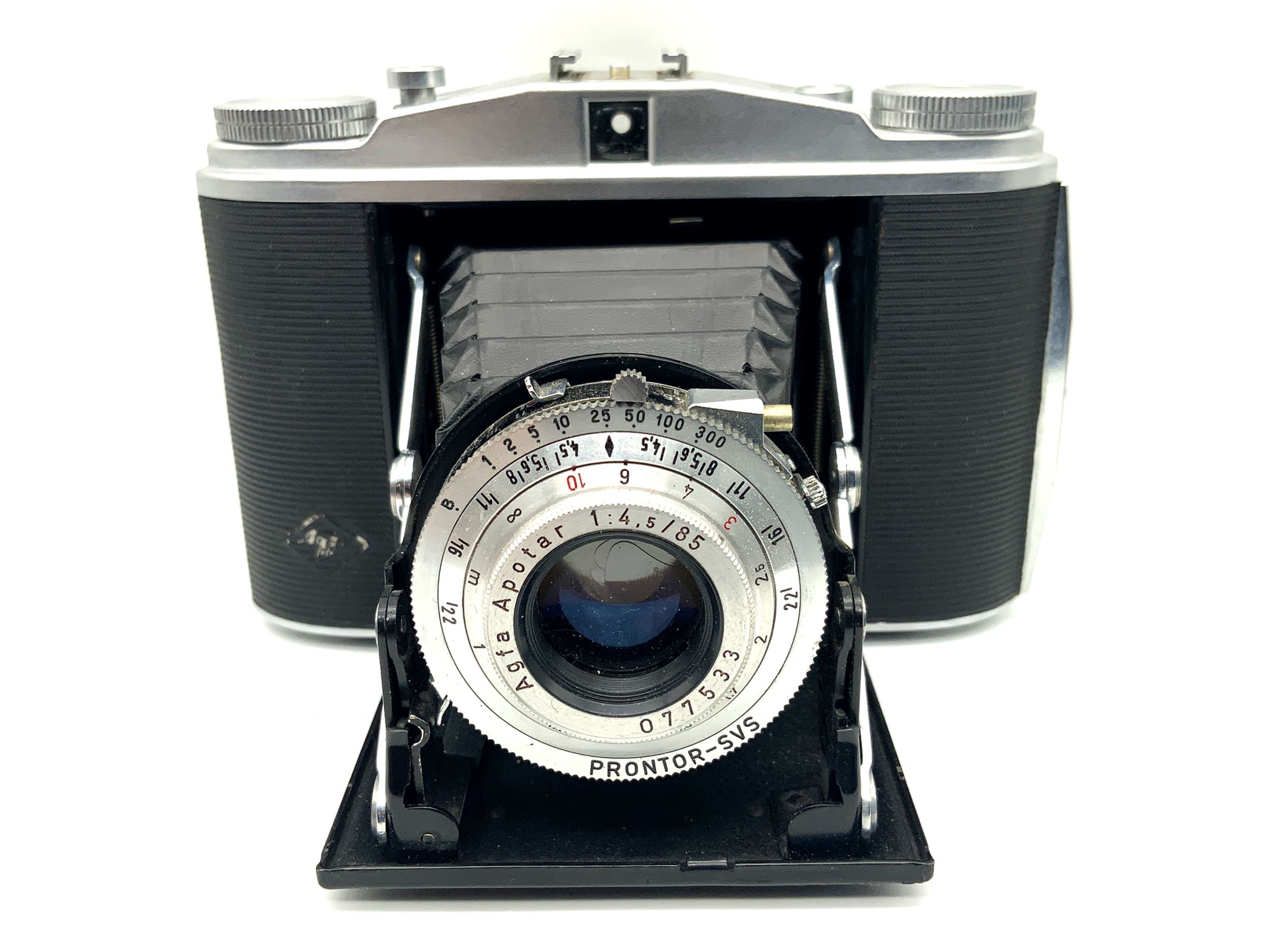 Agfa Isolette II folding camera with Apotar 1:4.5 85mm Prontor SVS analog camera