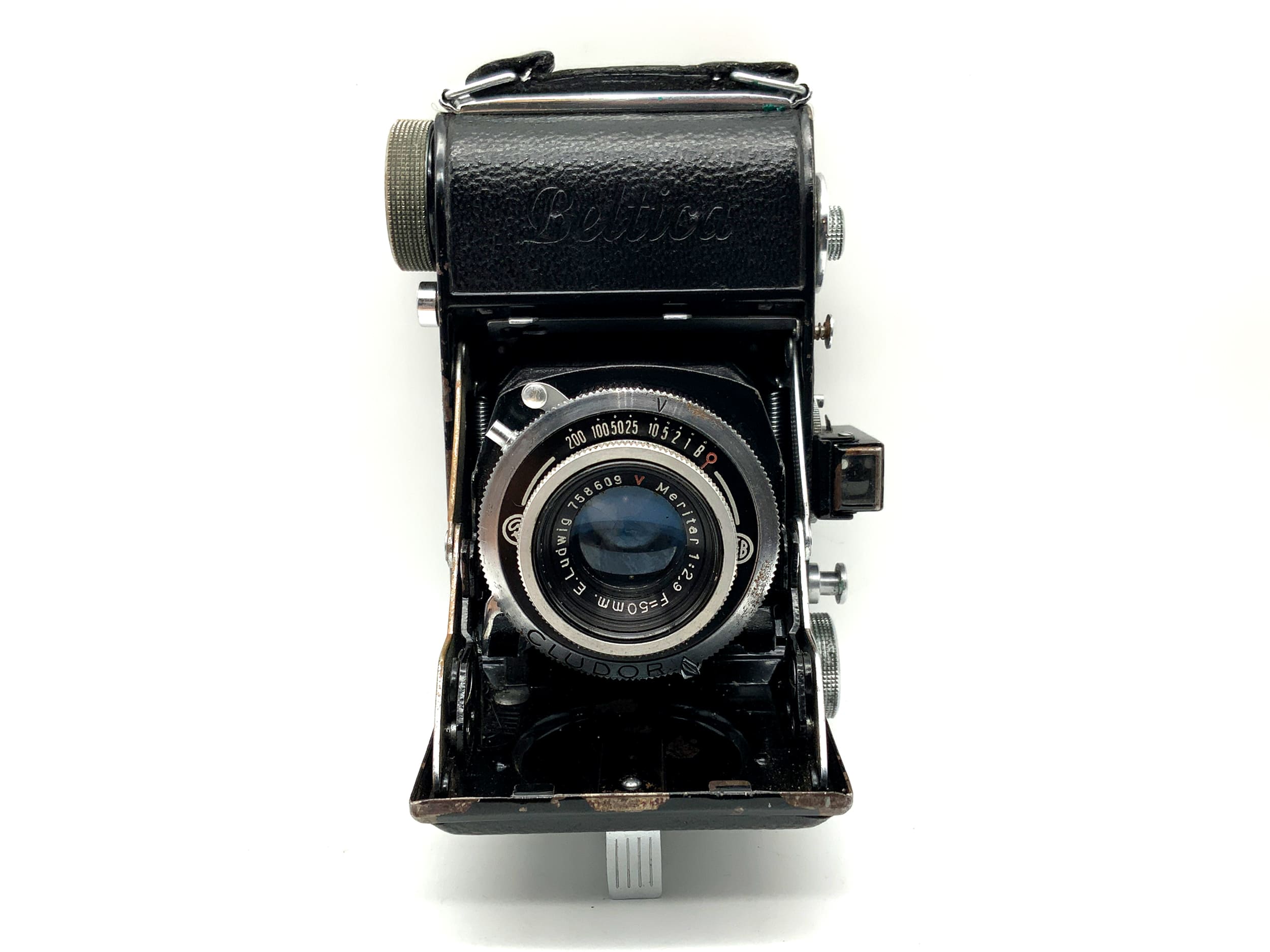 Balda Beltica folding camera with E.Ludwig Meritar red V 50mm 1:2.9 Cludor