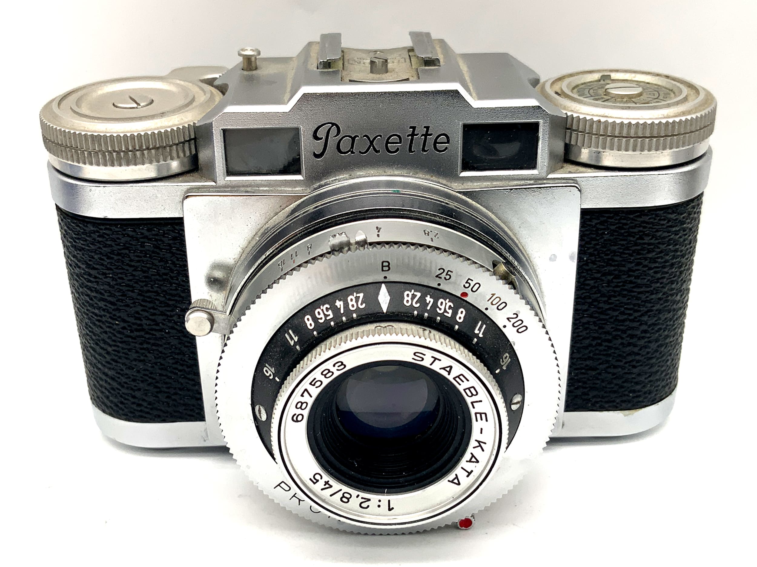Braun Nürnberg Paxette viewfinder camera with Staeble-Kata 45mm 1:2.8 Prontor SVS
