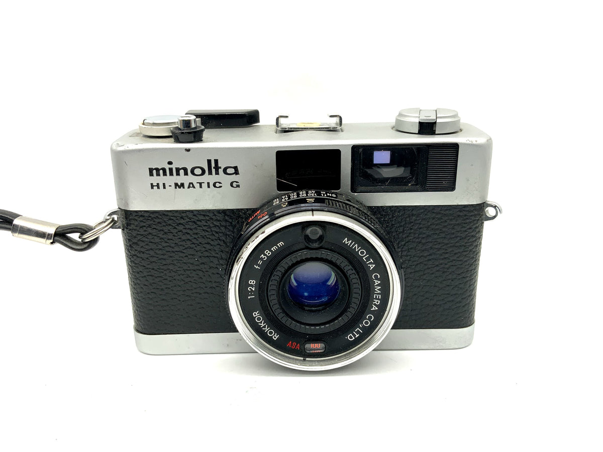 Minolta Hi-Matic G rangefinder camera with Rokkor 38mm 1:2.8 analog camera