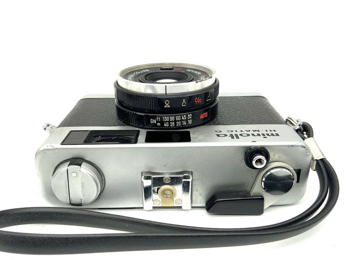 Minolta Hi-Matic G rangefinder camera with Rokkor 38mm 1:2.8 analog camera