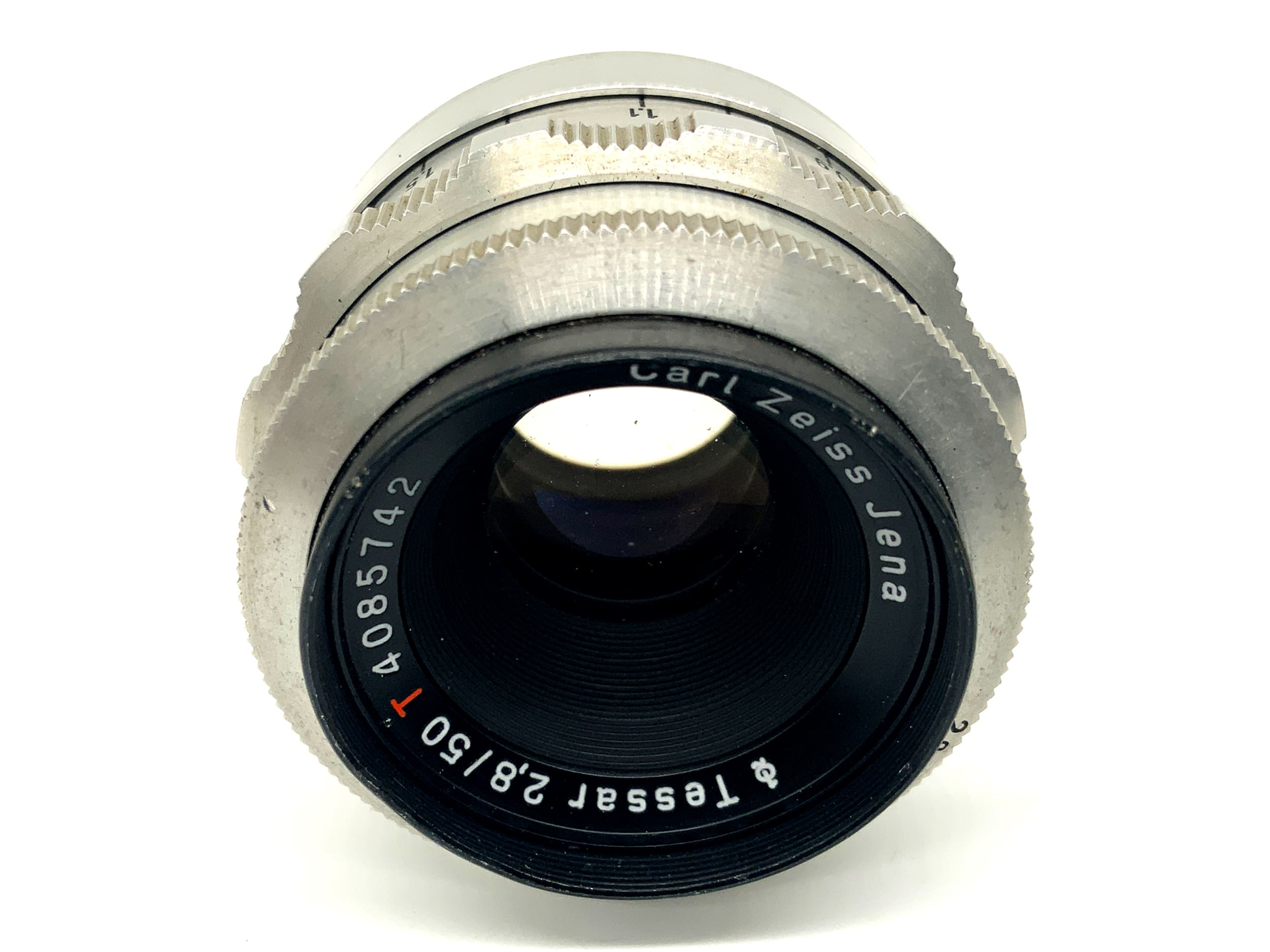 Carl Zeiss Jena Q1 Tessar red T 12 Blades 50mm 1:2.8 Festbrennweite (Altix)