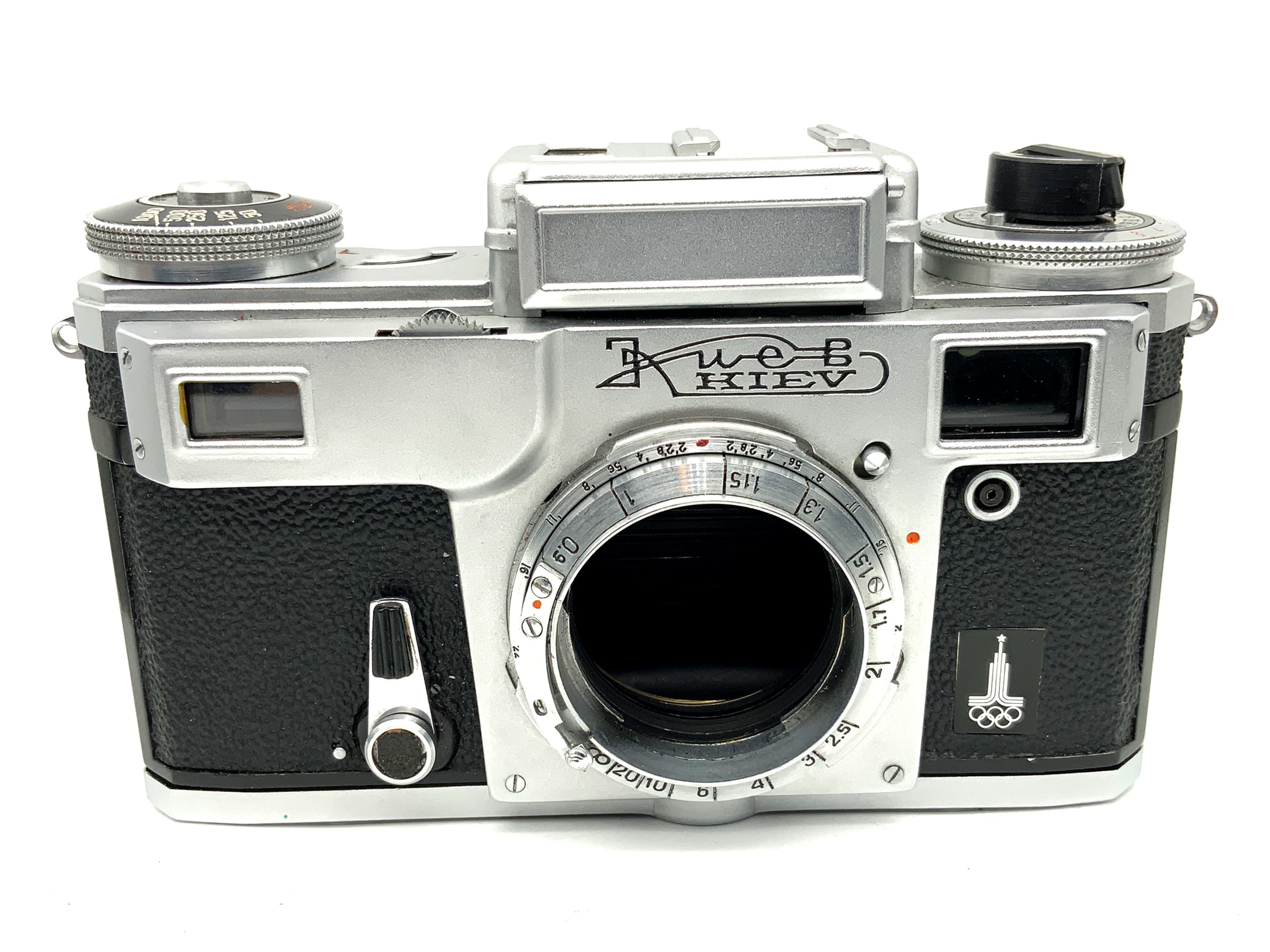 Kiev 4 rangefinder camera with Contax RF Olympia compact camera analog camera