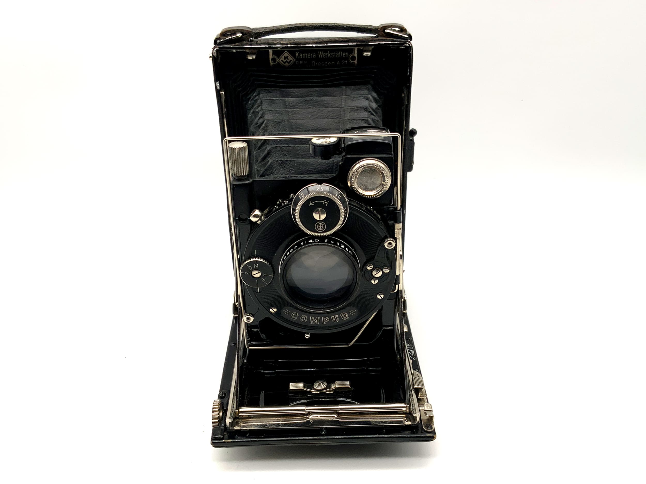 KW patent case plate camera with Carl Zeiss Tessar 1:4.5 f=12cm Compur 0