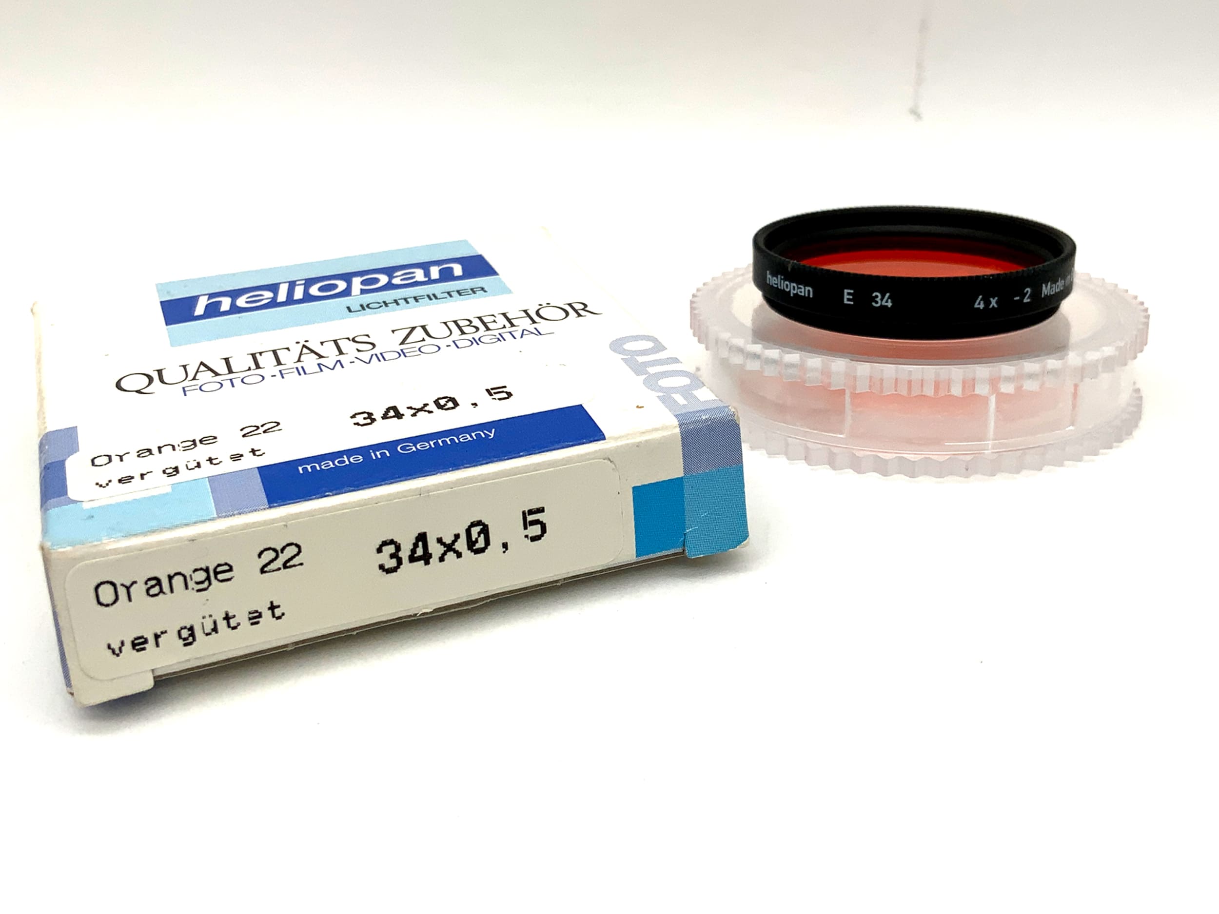 Heliopan color filter E34 orange 4x -2 in original packaging filter 34mm filter thread