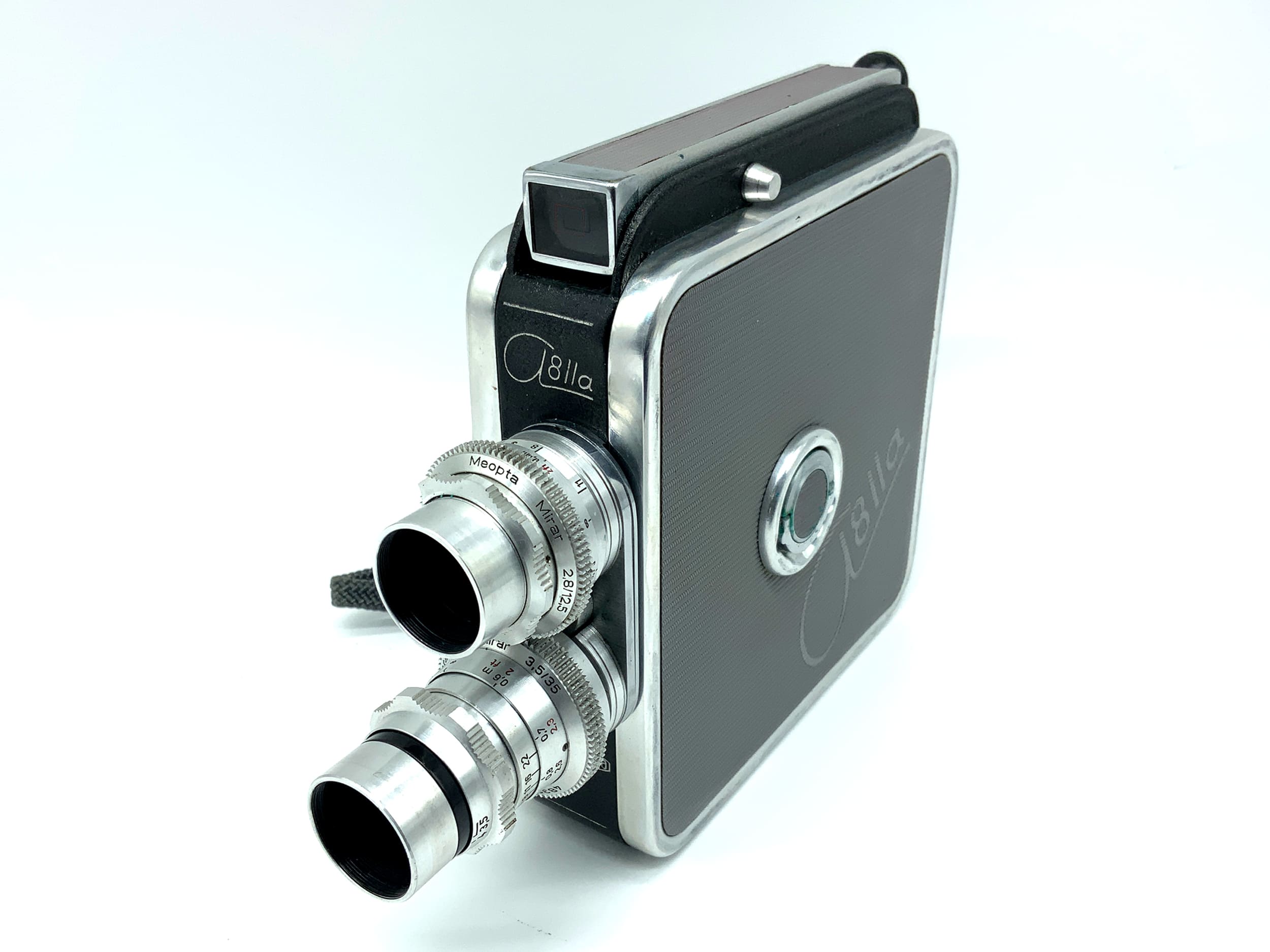 Meopta a8lla film camera with mirar 2.8/12.5 tele-mirar 3.5/35 Super 8