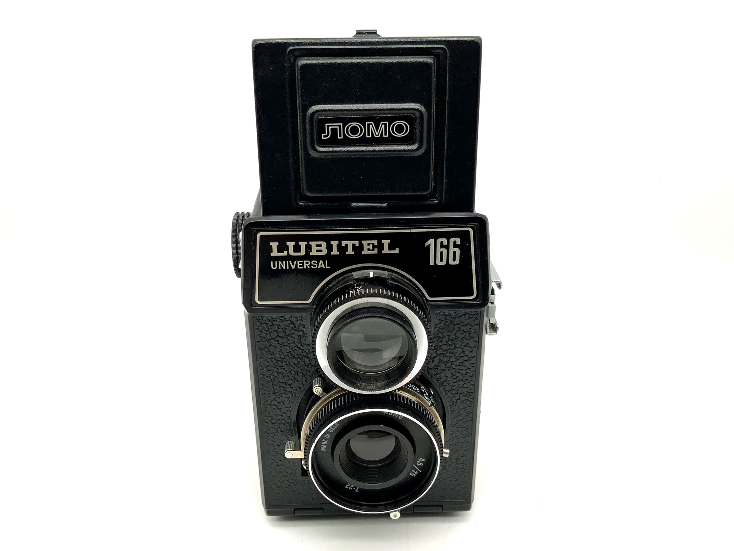 Lomo Lubitel 166 TLR with T-22 4.5/75 twin-lens reflex analog camera