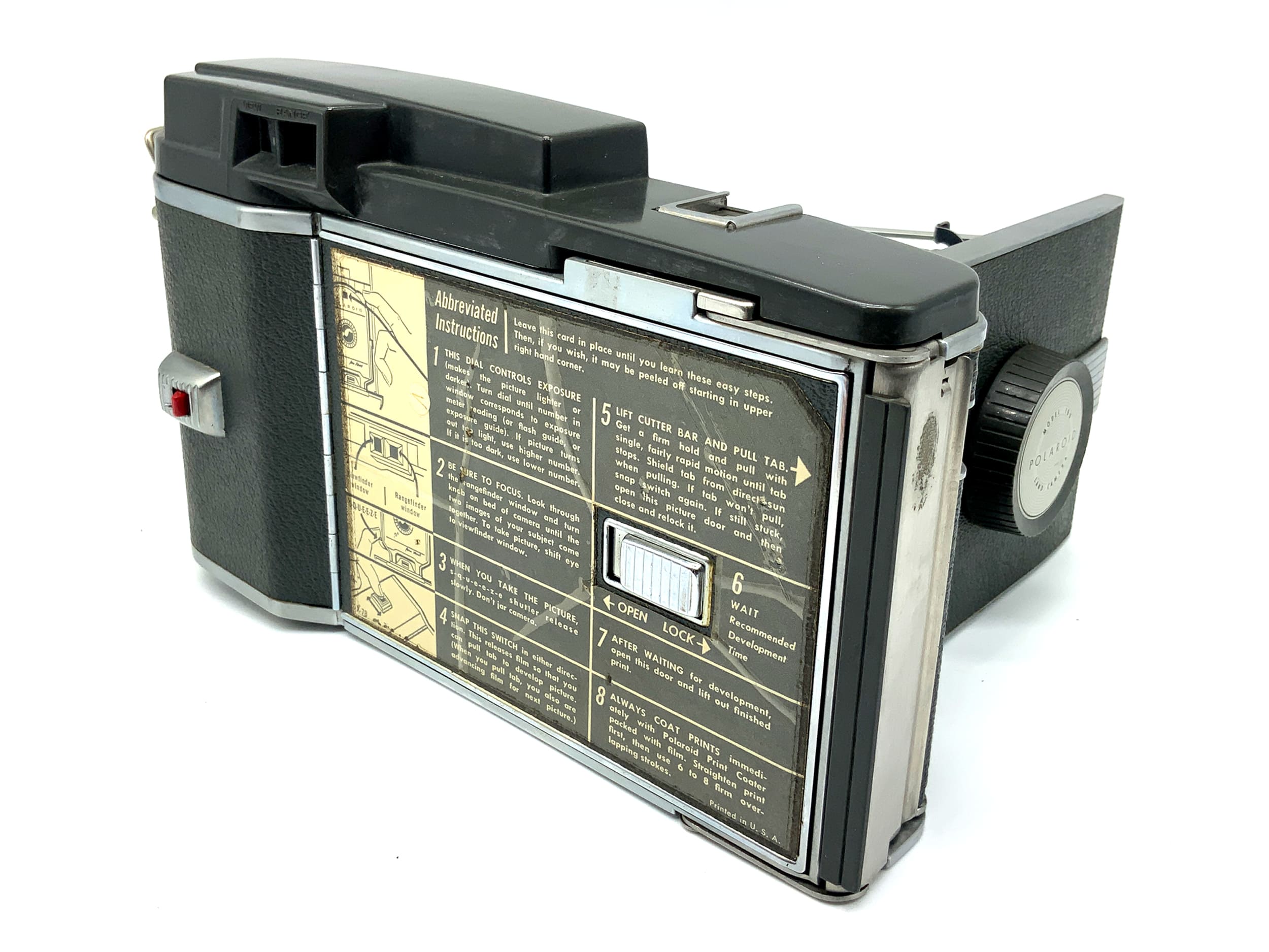 Polaroid Land Camera Model 160 instant camera, scratches on the lens