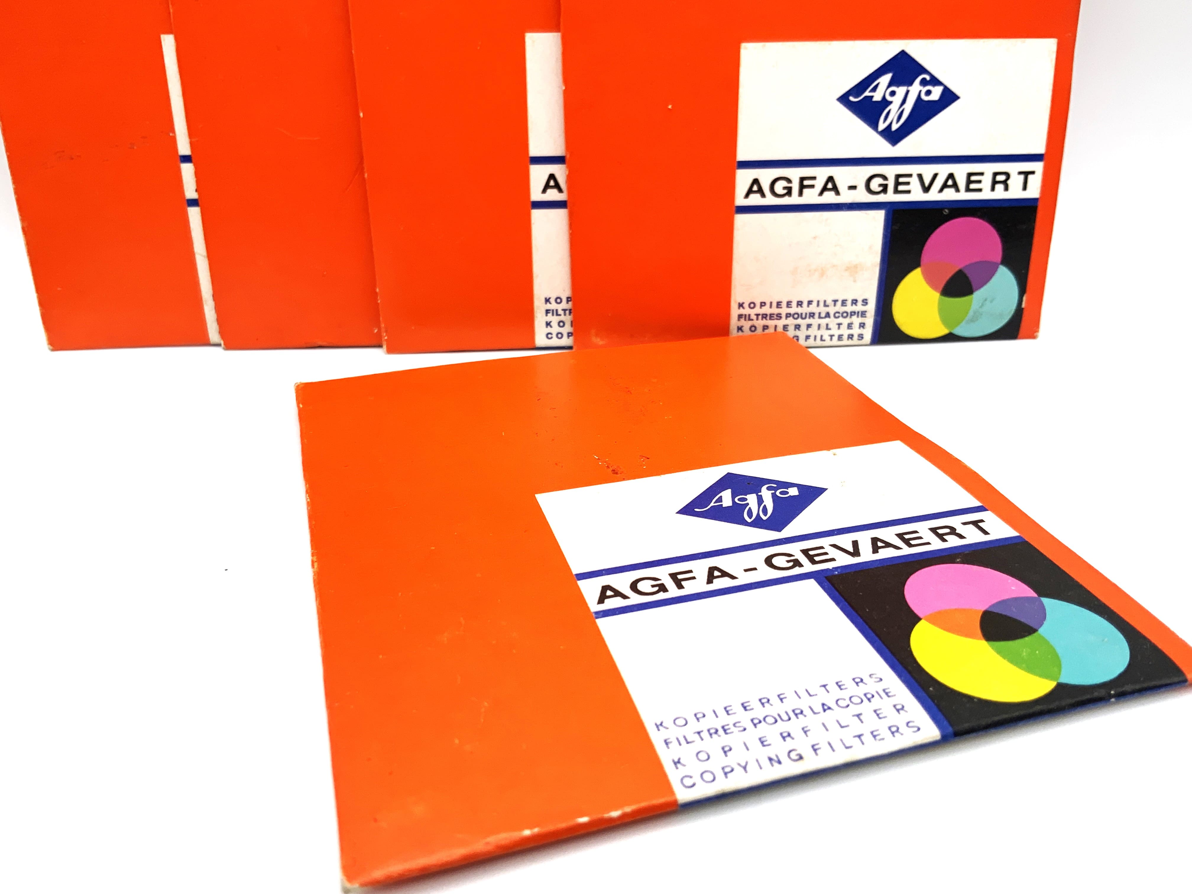 Agfa-Gevaert Copy Filters 5-piece AC. FI. FO: Y99, Y50, Y40, Y30, Y20 Yellow 7x7cm