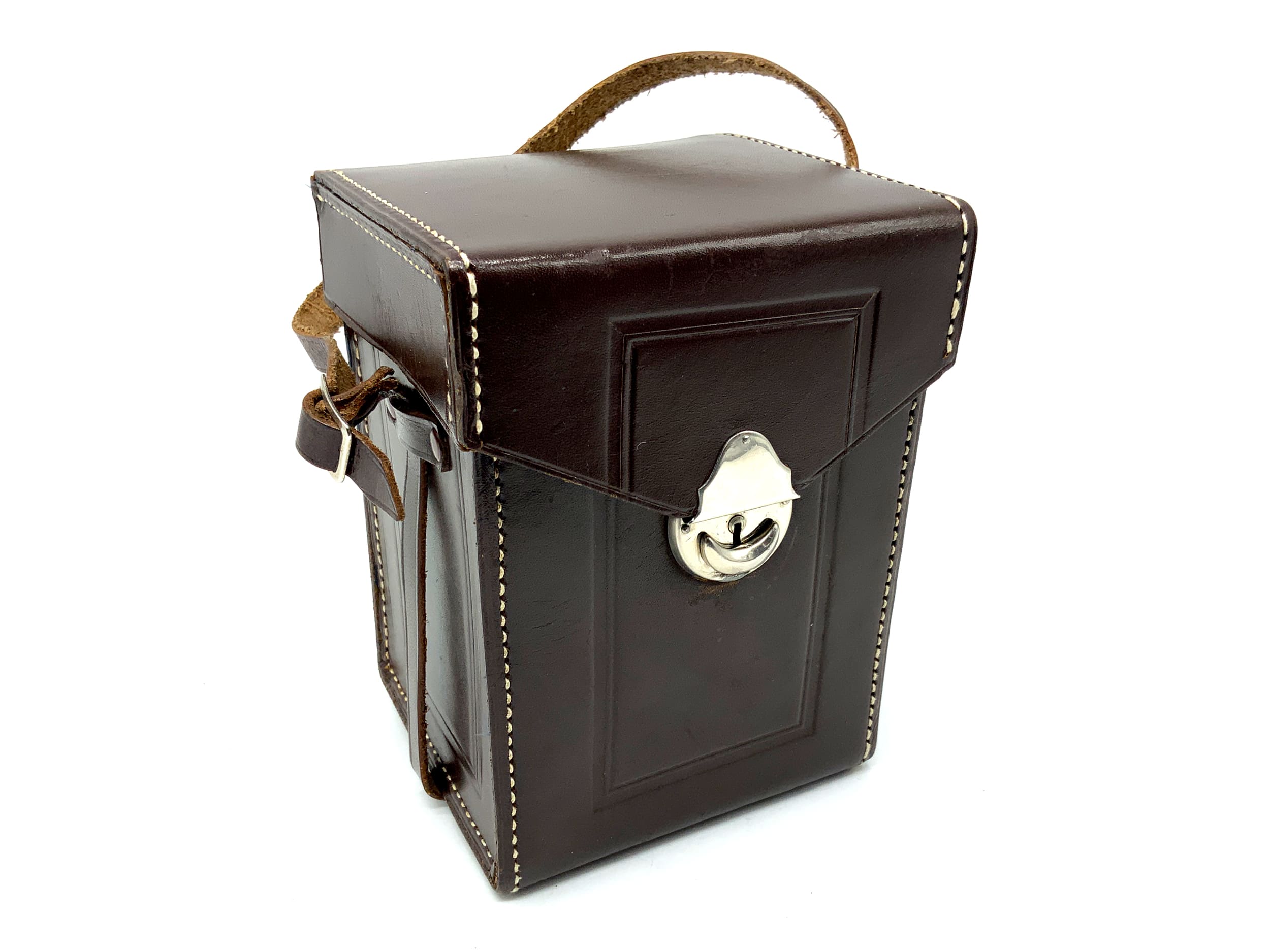 Voigtländer Superb ready bag, brown leather, TLR case, camera bag