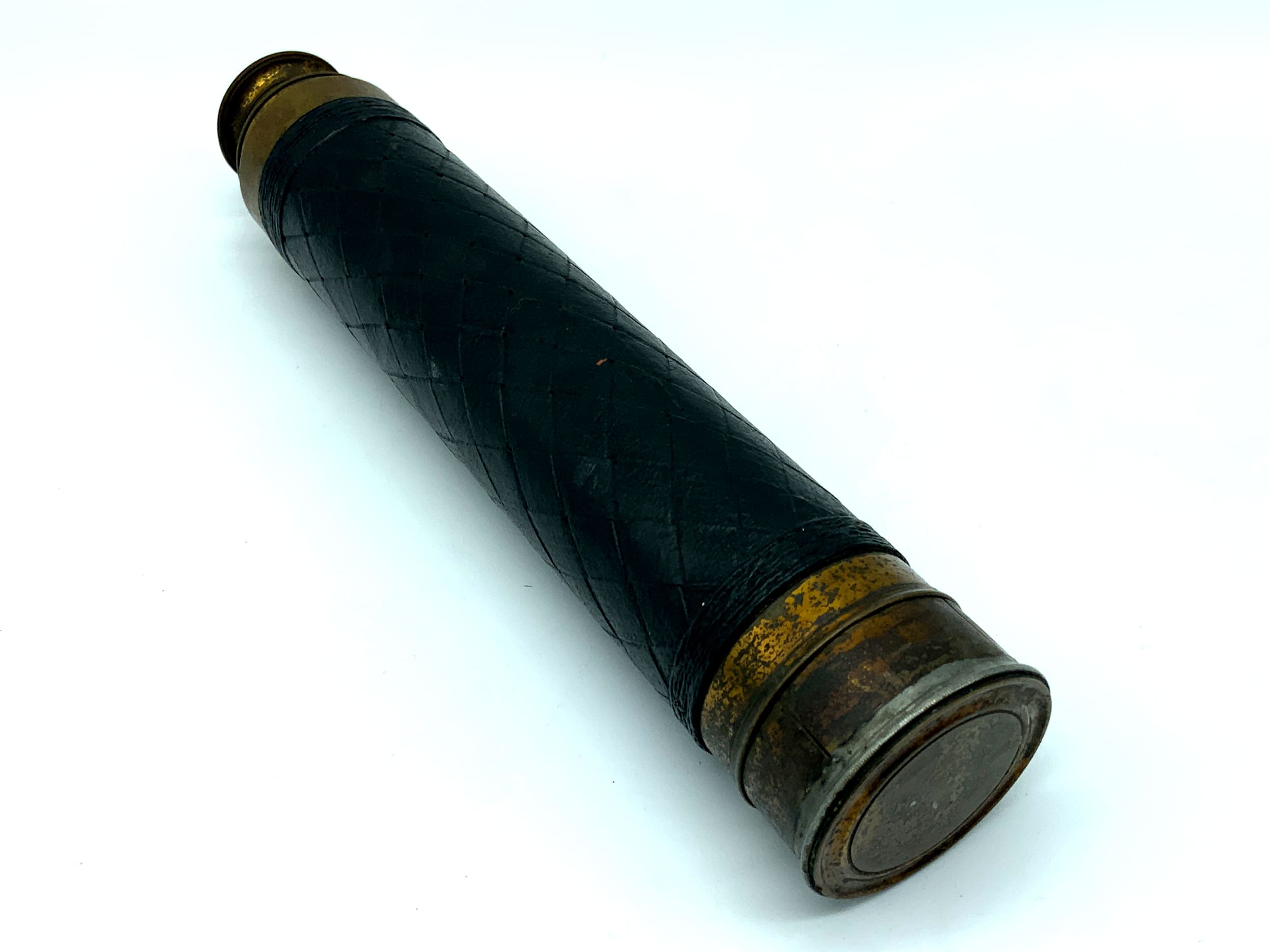 Antique brass telescope, binoculars, monocular