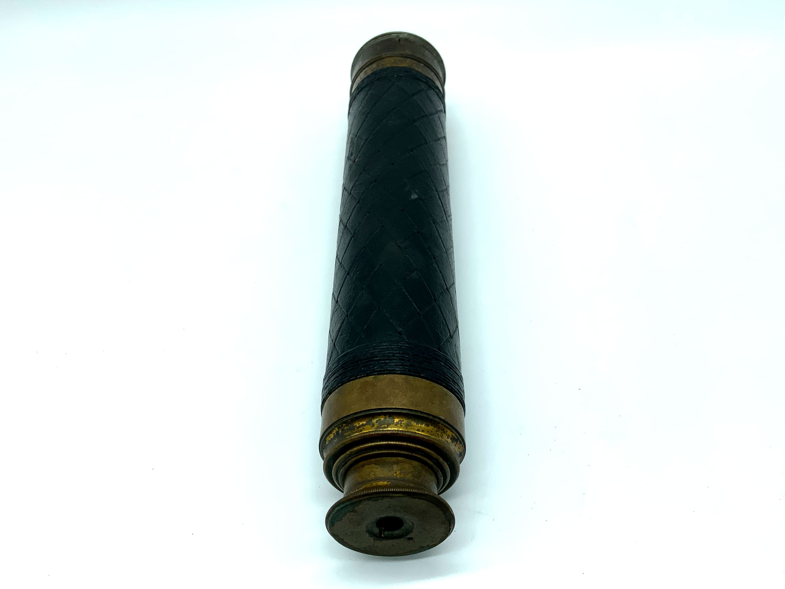 Antique brass telescope, binoculars, monocular