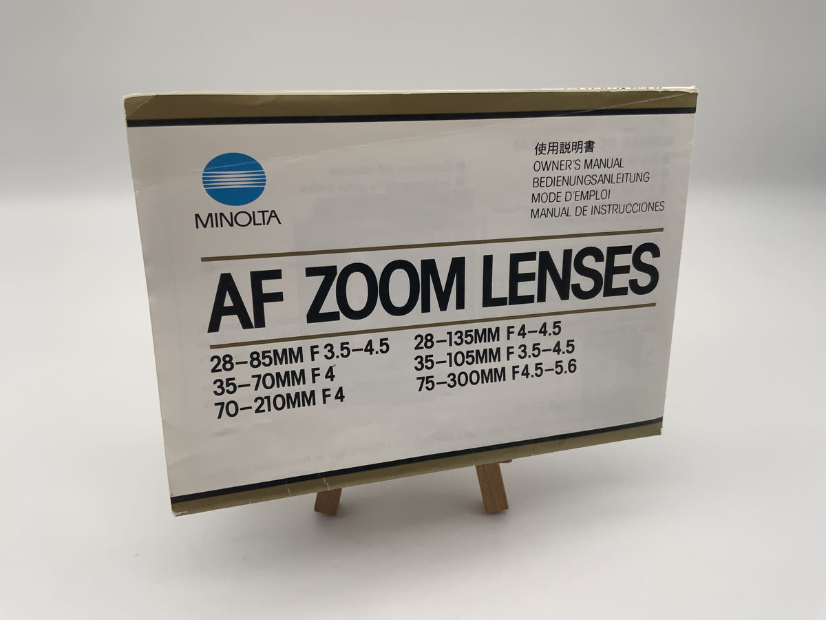 Minolta AF Zoom Lens User Manual