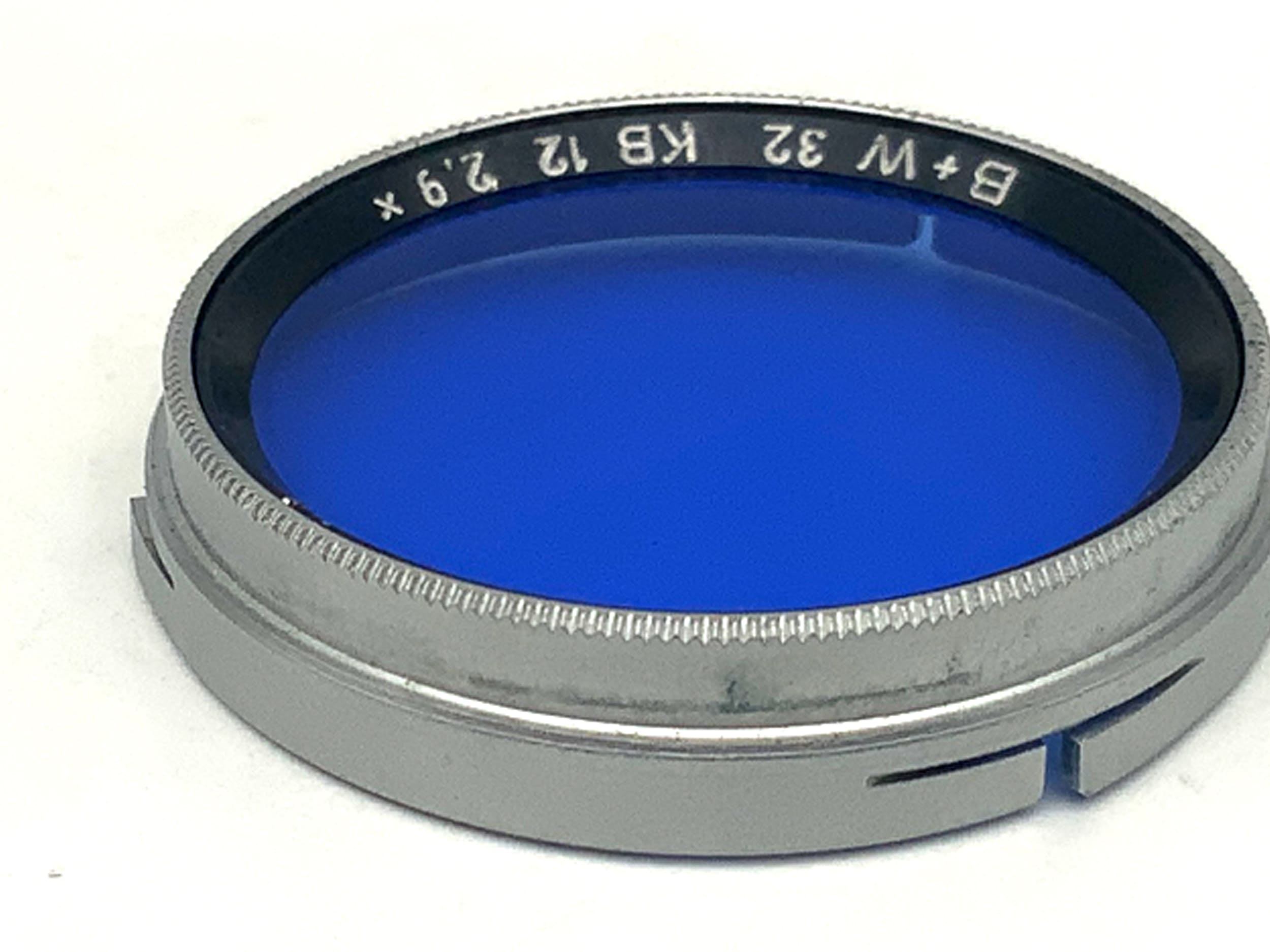 B+W blue color filter KB 12 2.9x slip-on filter 32mm circular