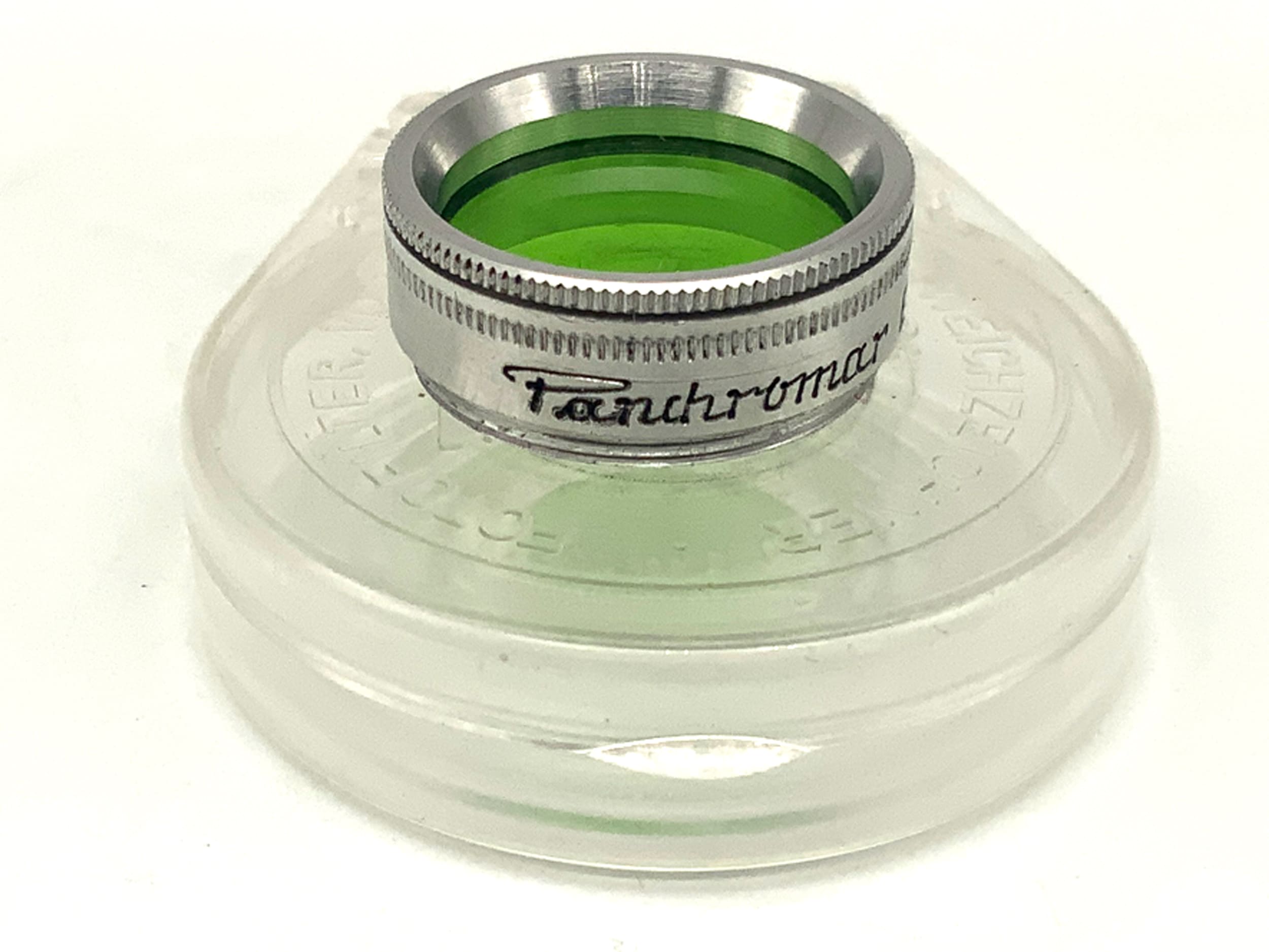 Panchromar green color filter in case, 18mm circular filter thread