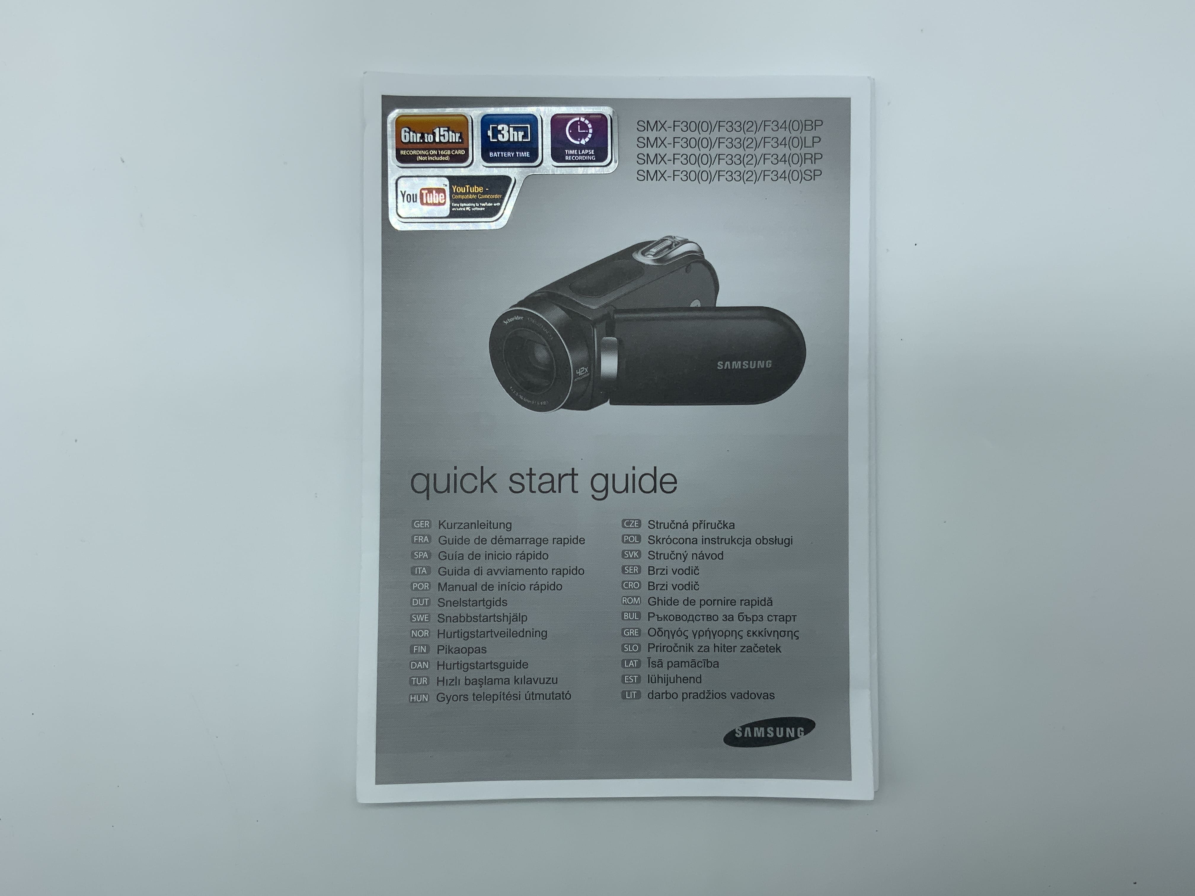 Samsung SMX F30 F33 F34 User Manual (German)