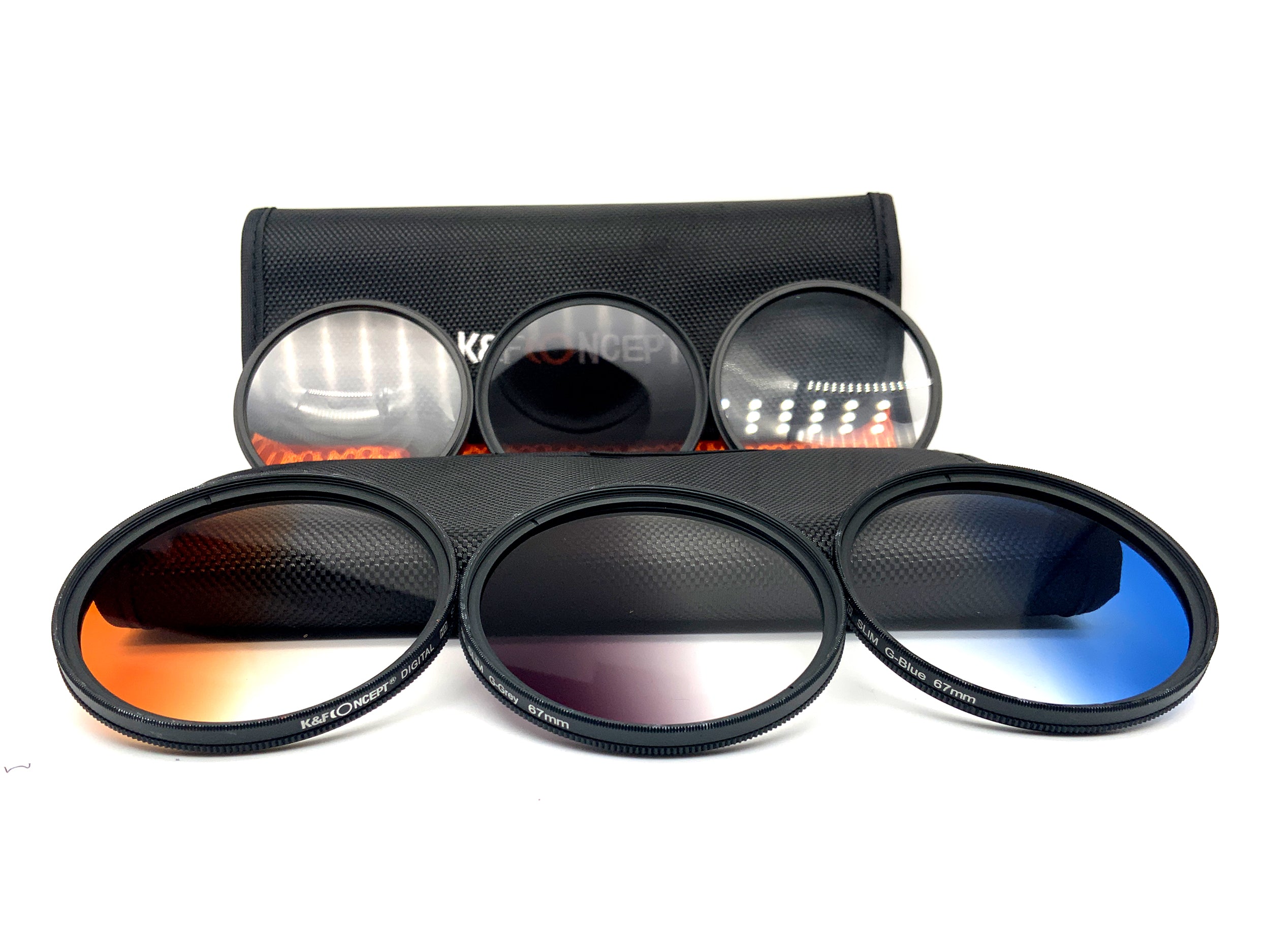 K&F Concept 6er Filter Digital HD Close-Up +4/+10, ND4, G-Orange/Blue/Grey 67mm